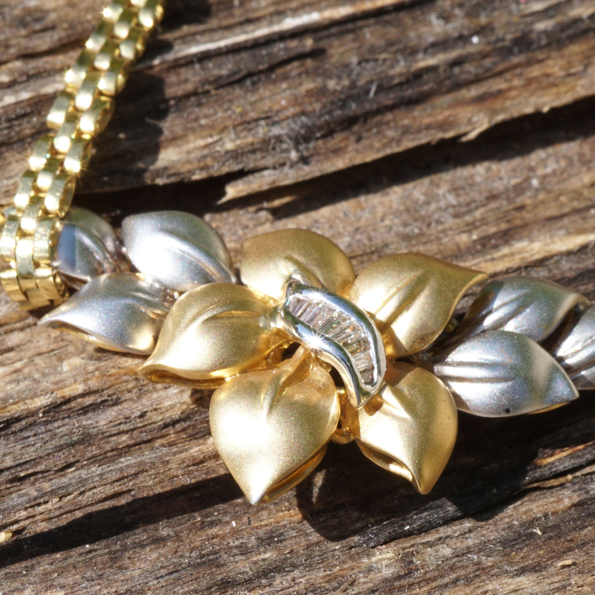 Diamond Necklace in Form of Petal Arrangement...Diamonds and 18kt Gold