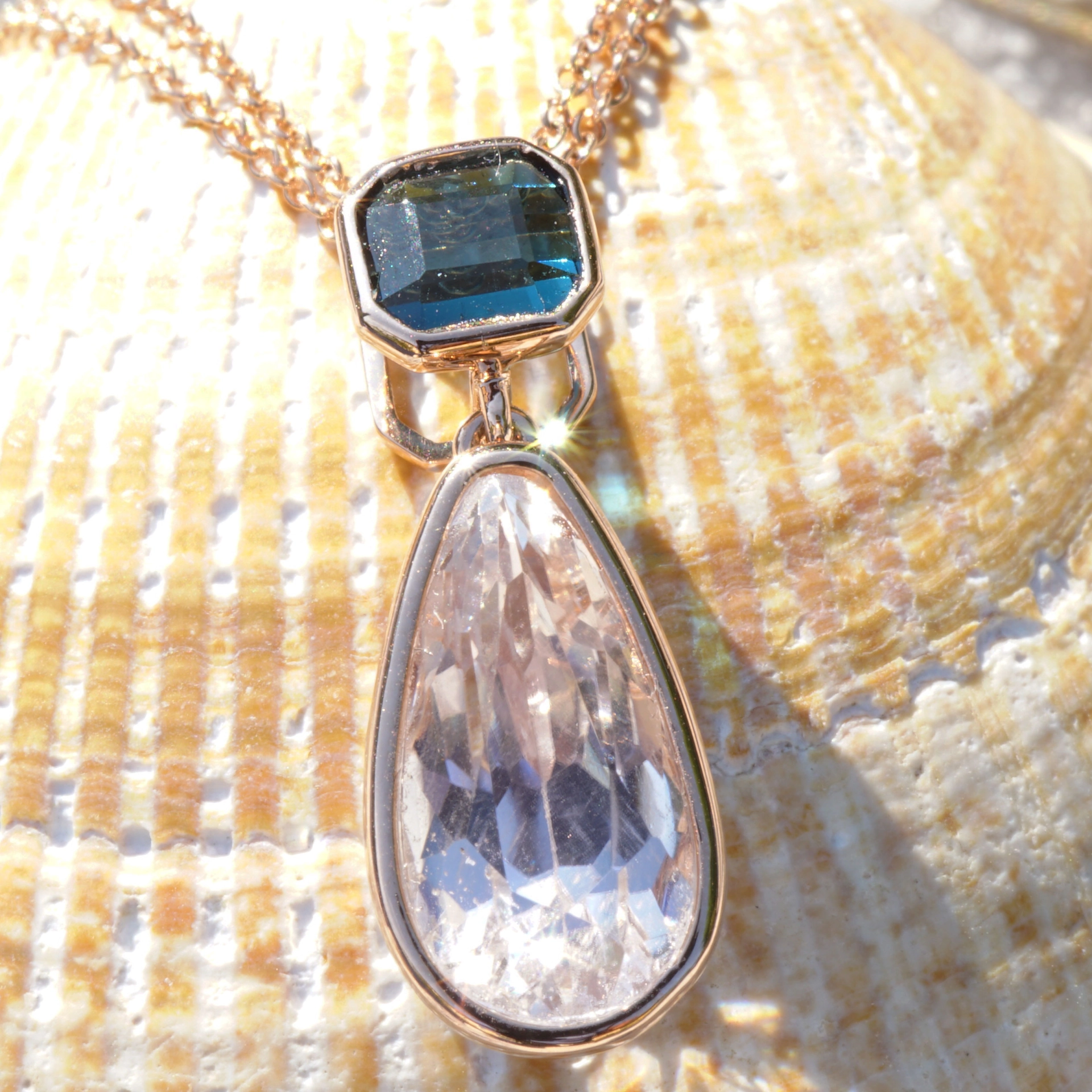Blue-pink Color sensation....kunzite and indigolith