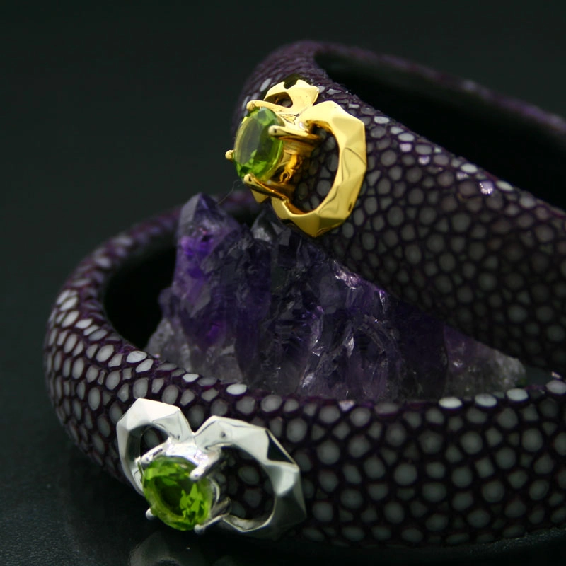 Peridot Stingray Bracelet 925er Silver 