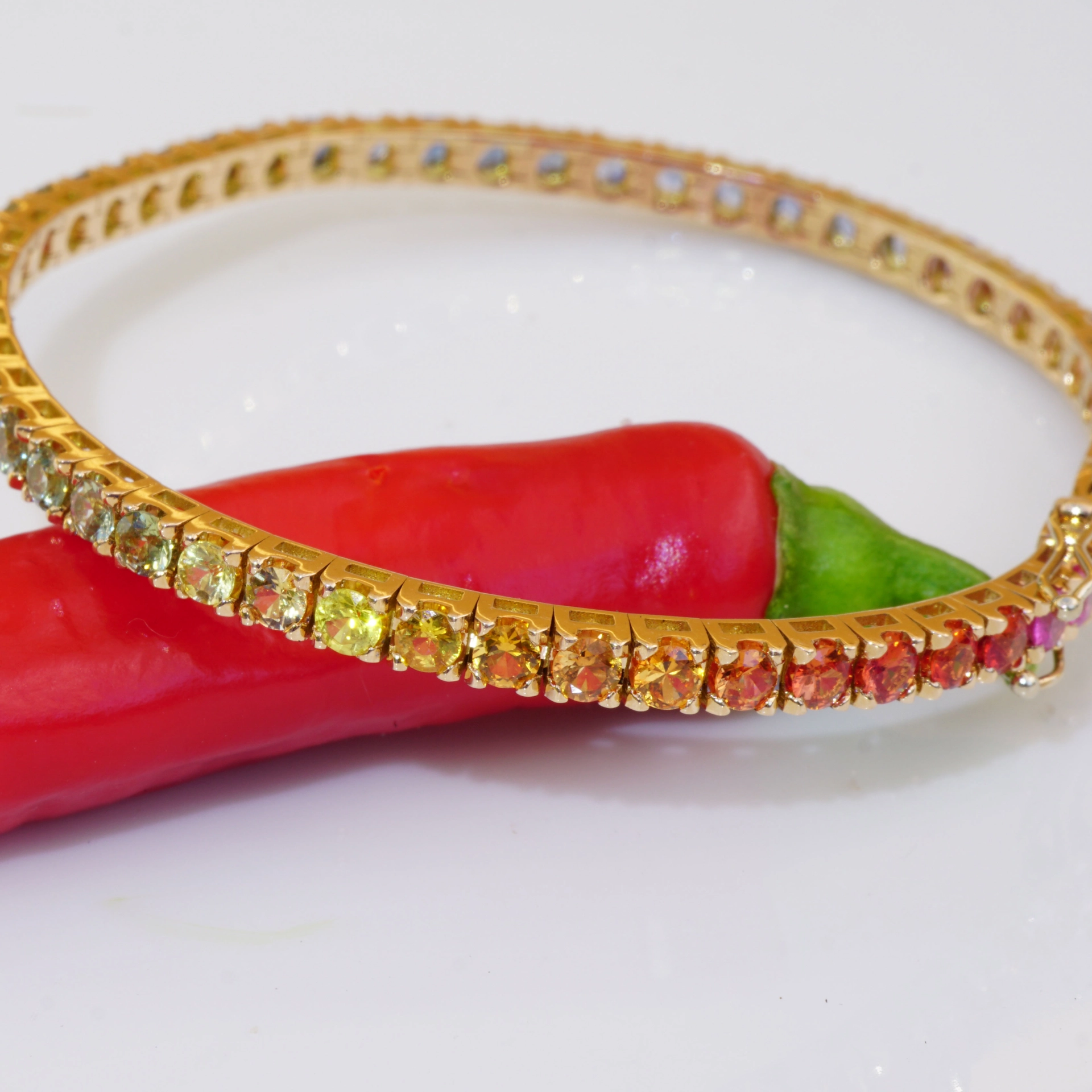 A Dream Journey in the World of Colors....Saphire Bracelet 18 Kt Rosegold