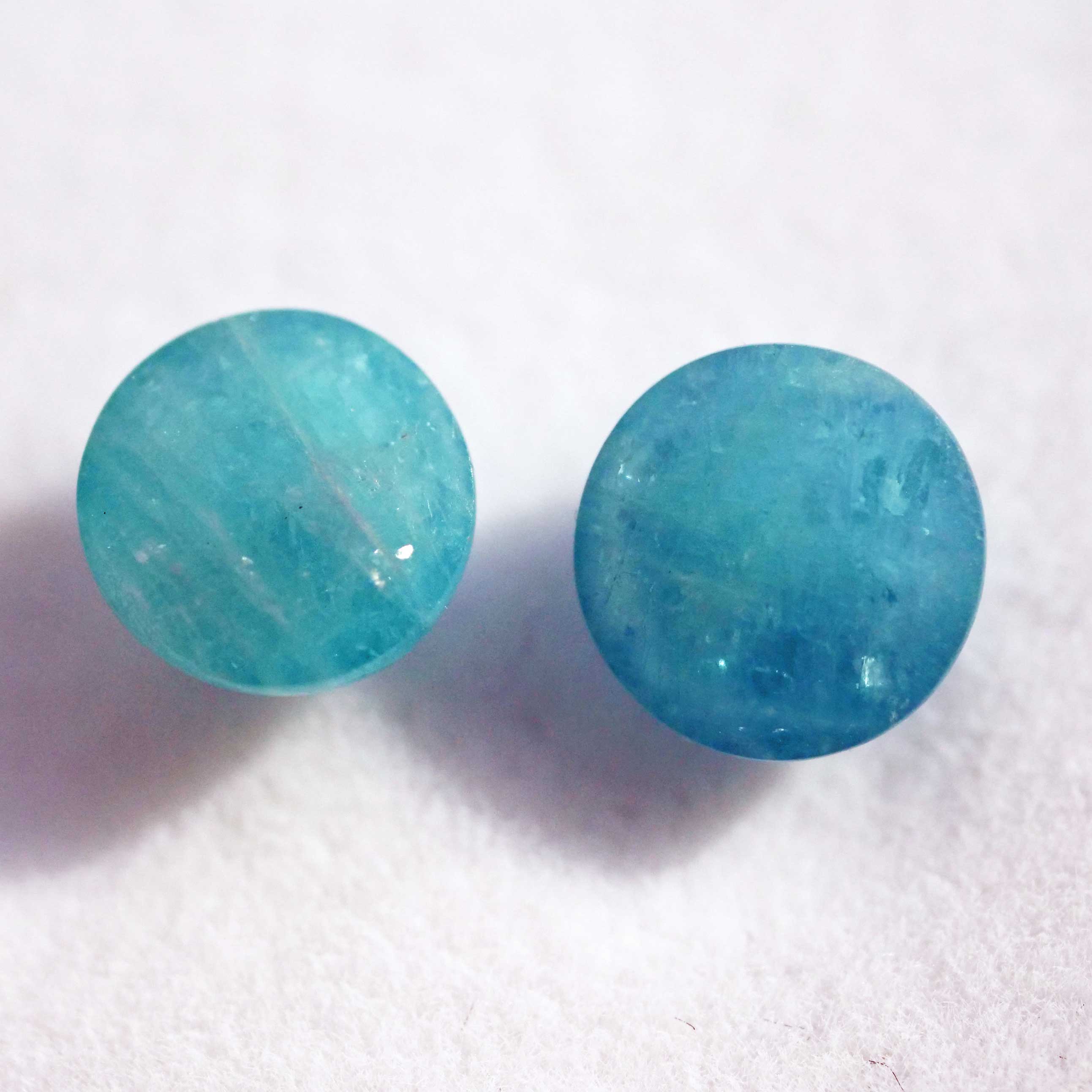 Paraiba Tourmaline Cabochons 1.6 and 2 ct Swimming Pool Blue vml. Brazil with GLA Certificate