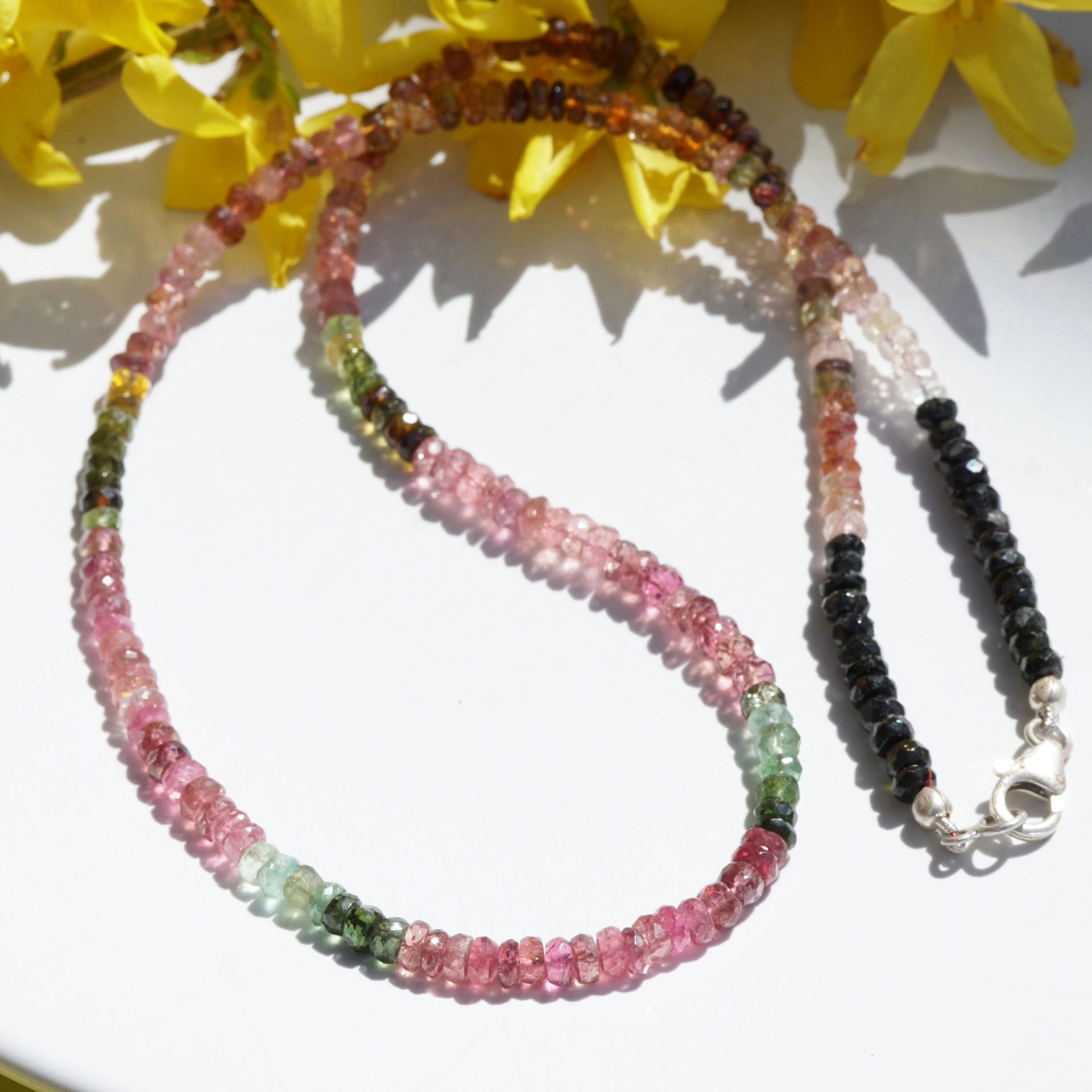 Turmalin Necklace...Silver....heavenly Colors...Roundels