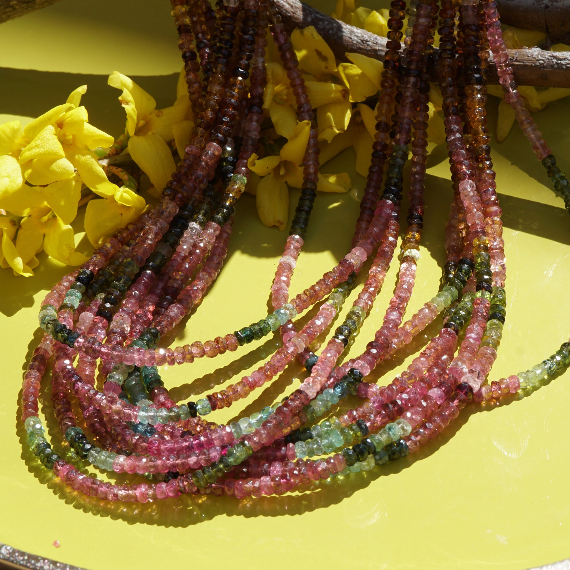 Turmalin Necklace...Silver....heavenly Colors...Roundels