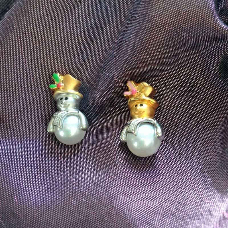 Süßer Schneemann-Anhänger in 750/-WG/GG.,