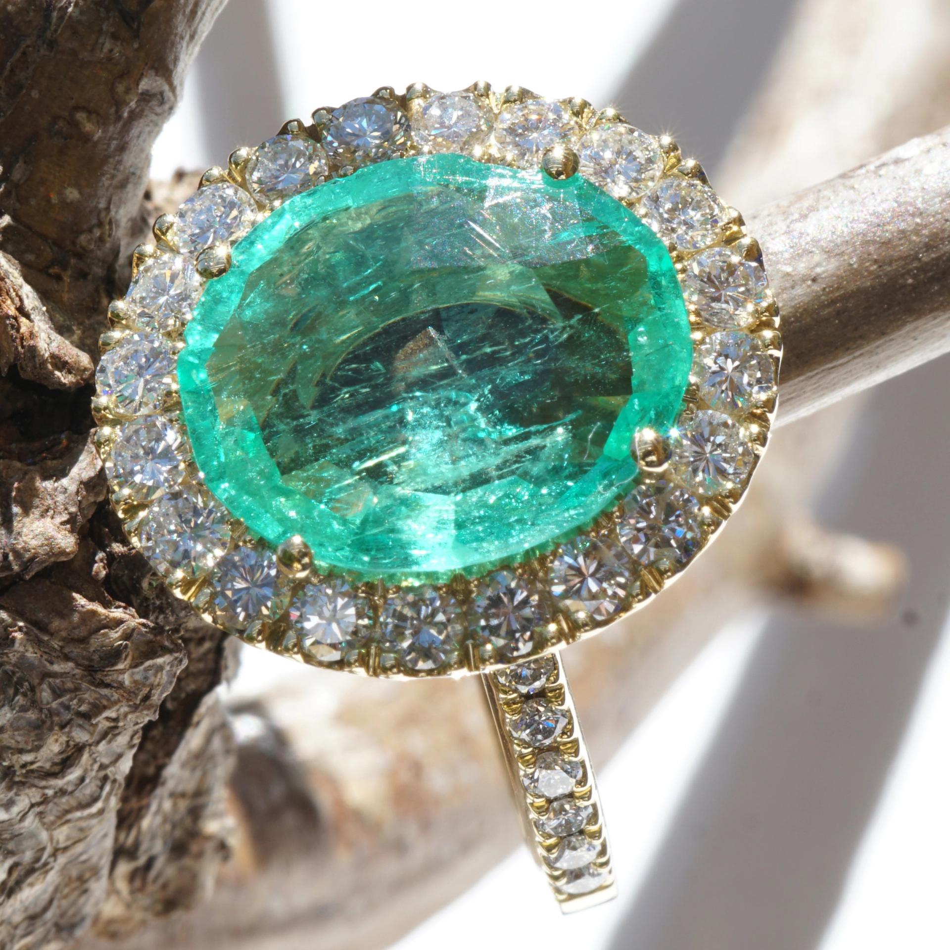 Emerald Diamond Ring....from old setting to a new one....3.16ct/0.80ct...made in Italy