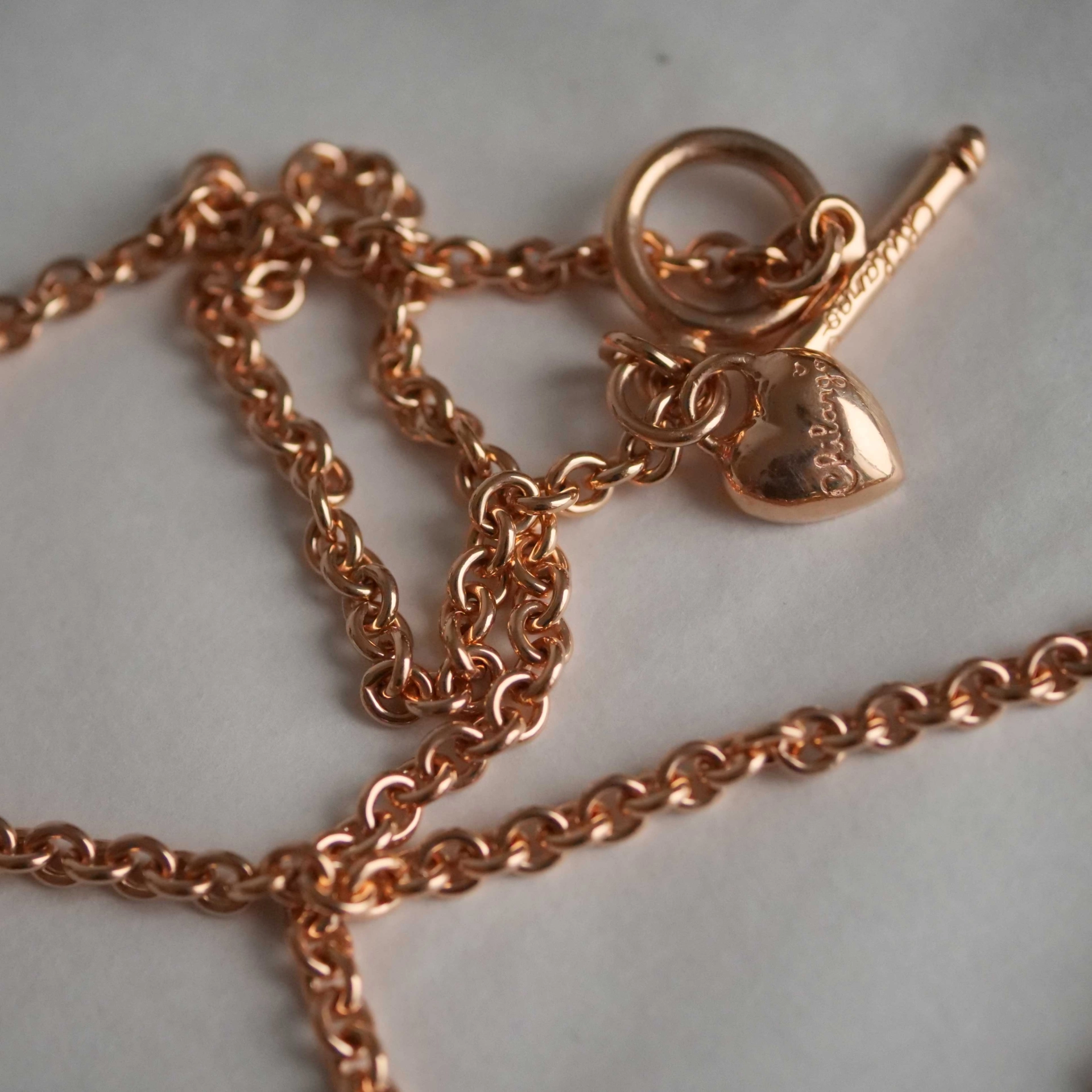 Chilango long Jewelry Chain in 85 cm fine Luxury 925 Silver rose gold plated