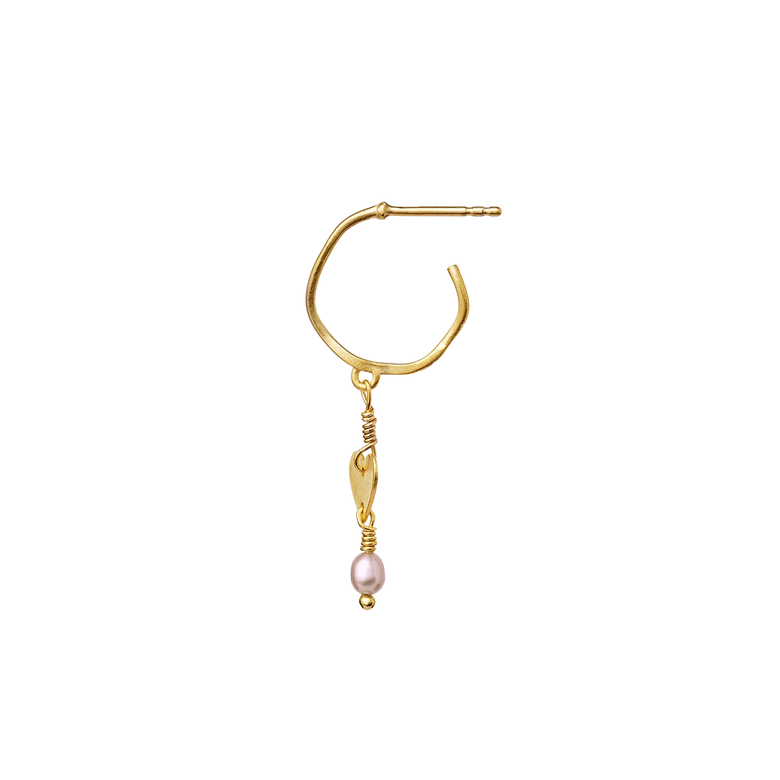 Heart Chakra Earrings designed by Maanesten Silver plated Pearls