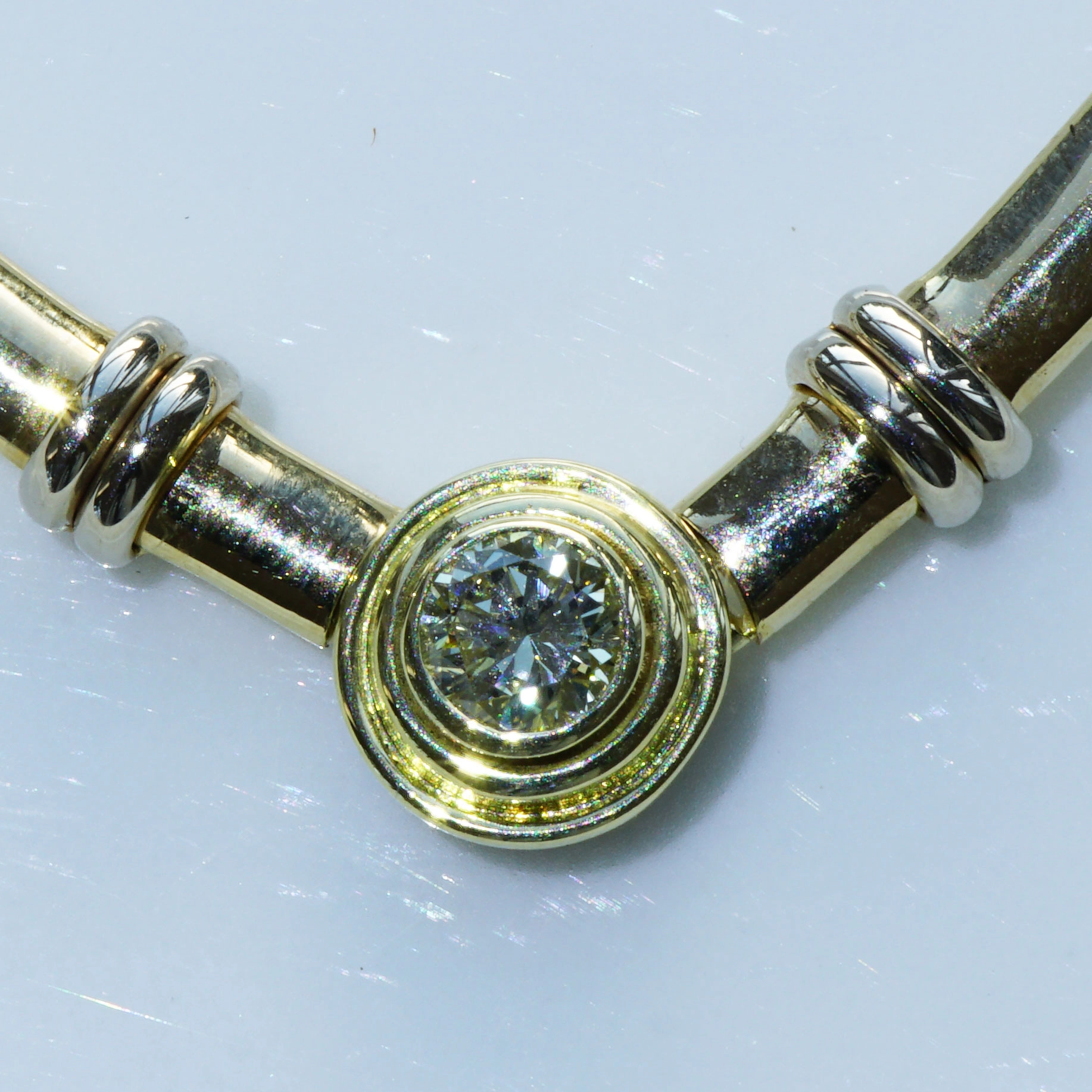 Diamond Necklace 0.42 ct M IF .....a good investment...24,3 grams 585/14kt Yellowgold