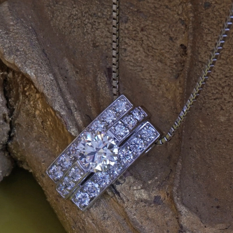 Brillant-Anhänger-Kette-950er-850er-Platin-0.259ct-0.44ct