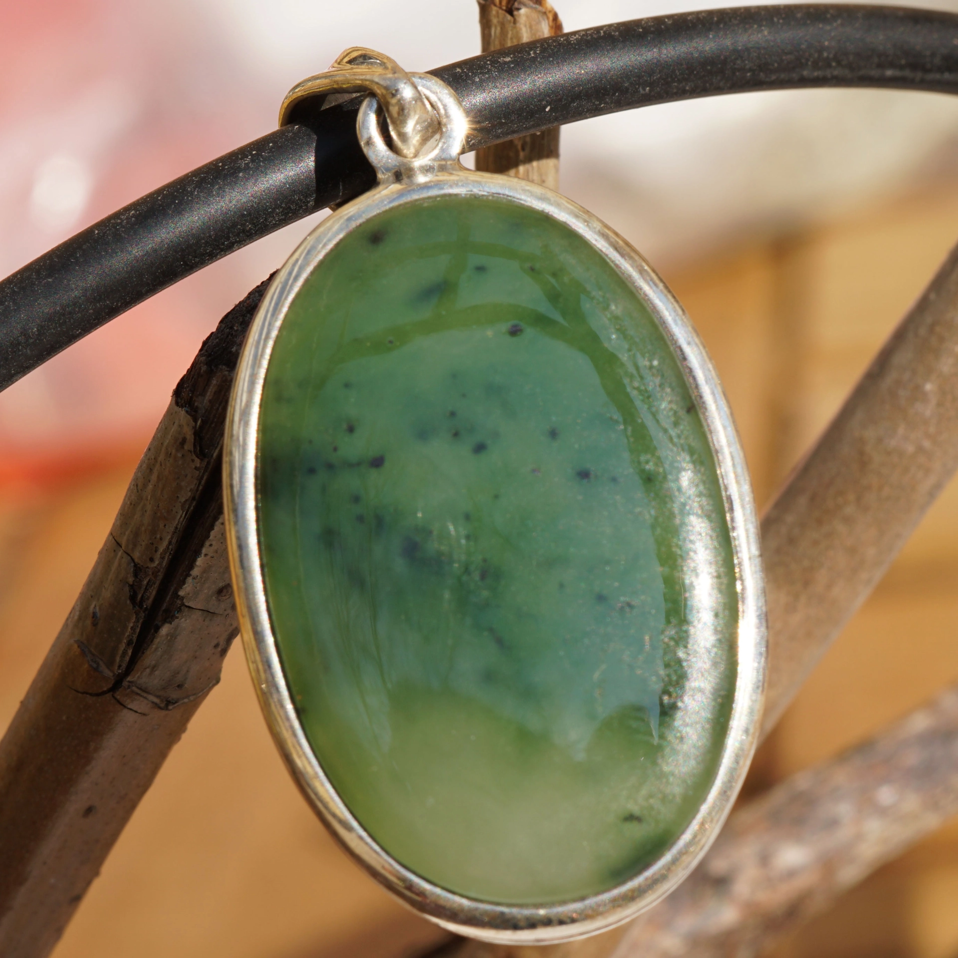 Jadeit Pendant 925 Silver...very elegant