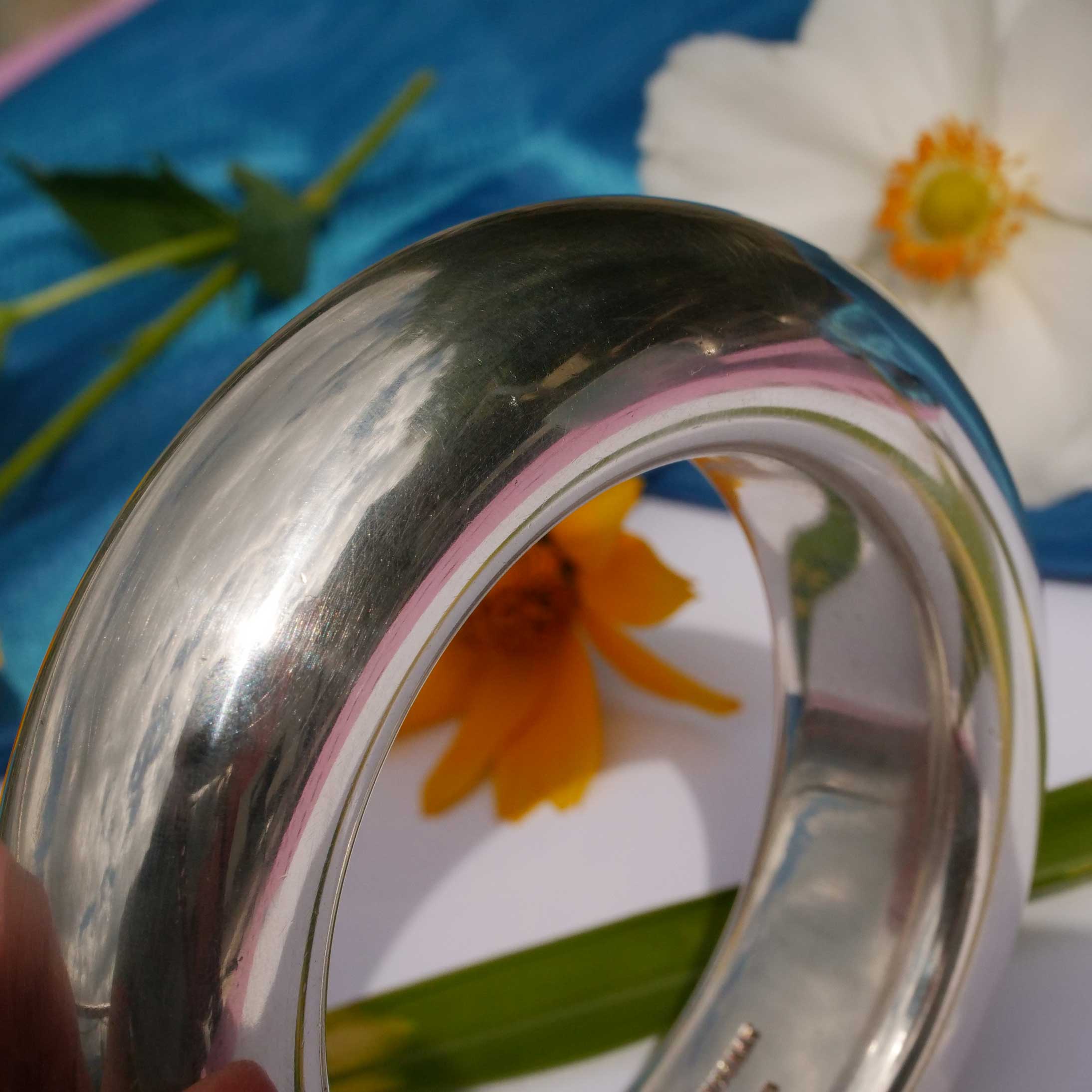Original Schubart Bangle Düsseldorf 925 Silver 165 Grams polished Value approx. 2000.-Euro