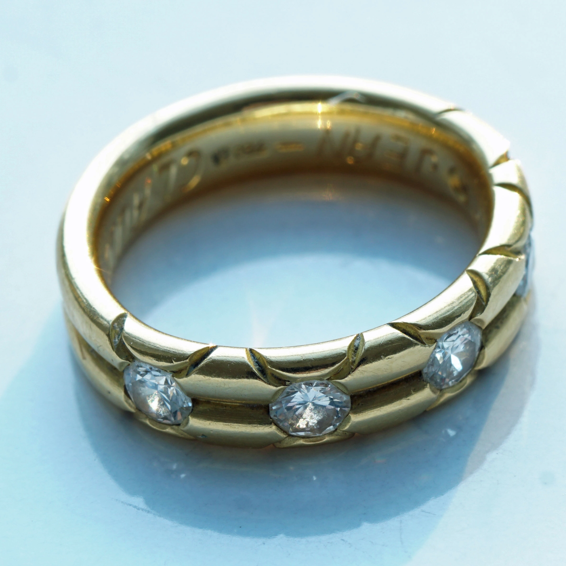Solid Band Ring...wonderful Brilliants...a perfect Slip-On Ring