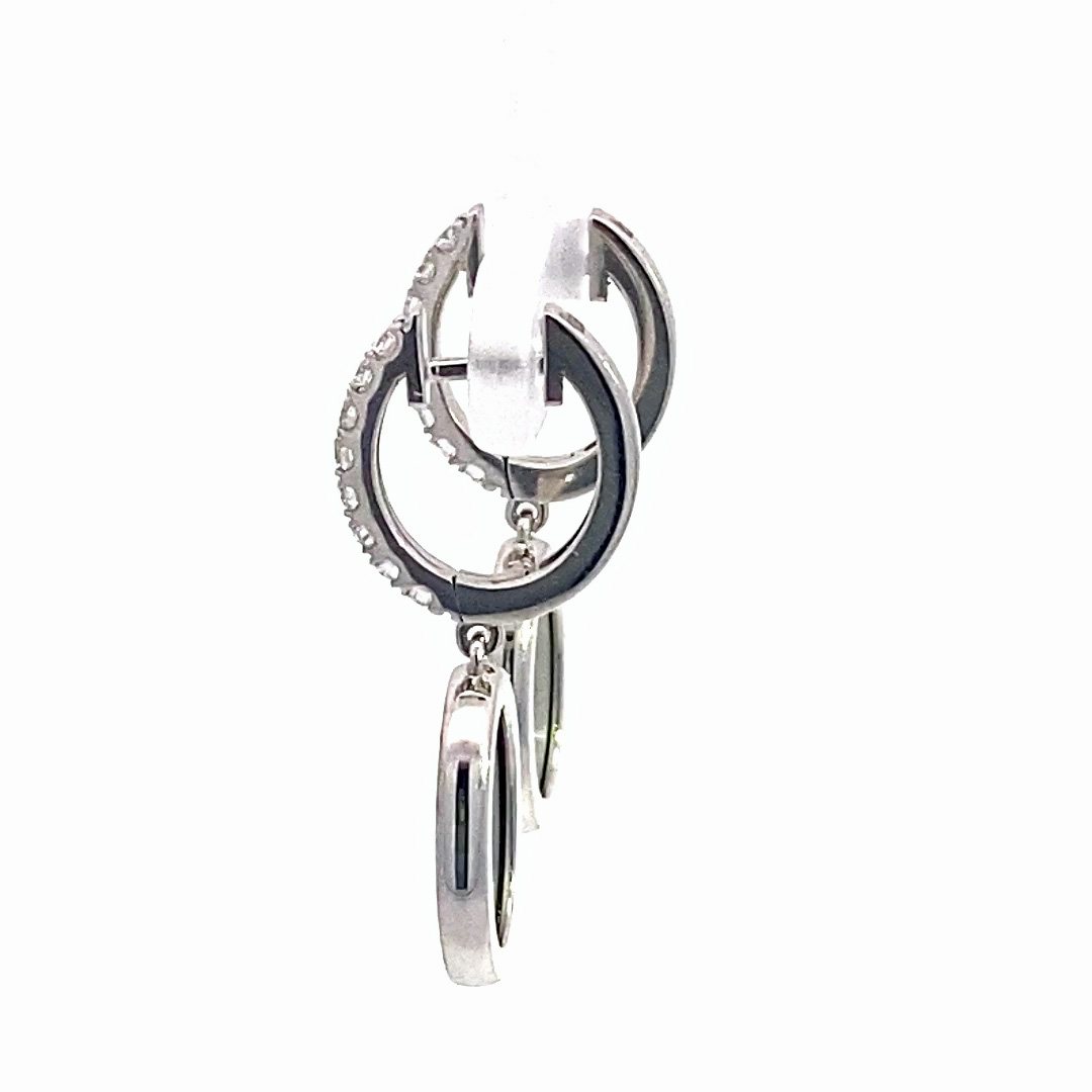 Style Icon Brilliant Madonna Earrings 750 White Gold 0.30 ct TW VS