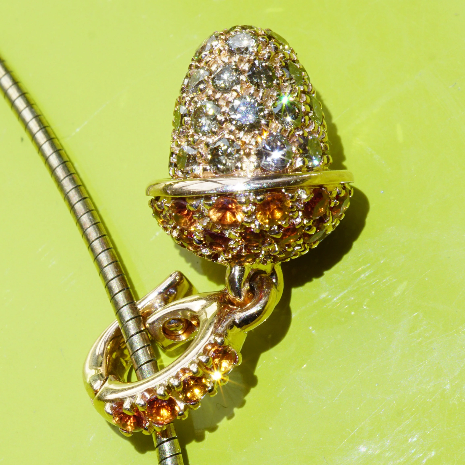 Diamond Saphire Drop Pendant 18 kt Rosegold.......sooo cute
