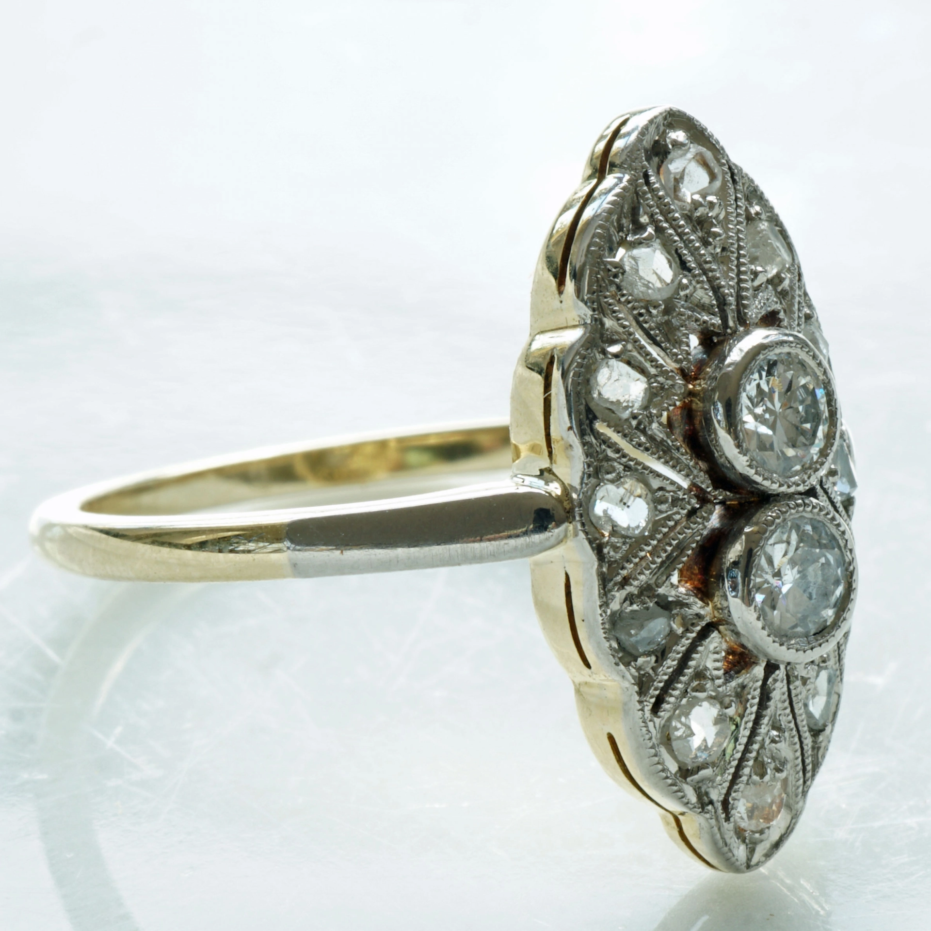 Art Deco Ring 1920-1930...Palladium and Diamonds...so elegant