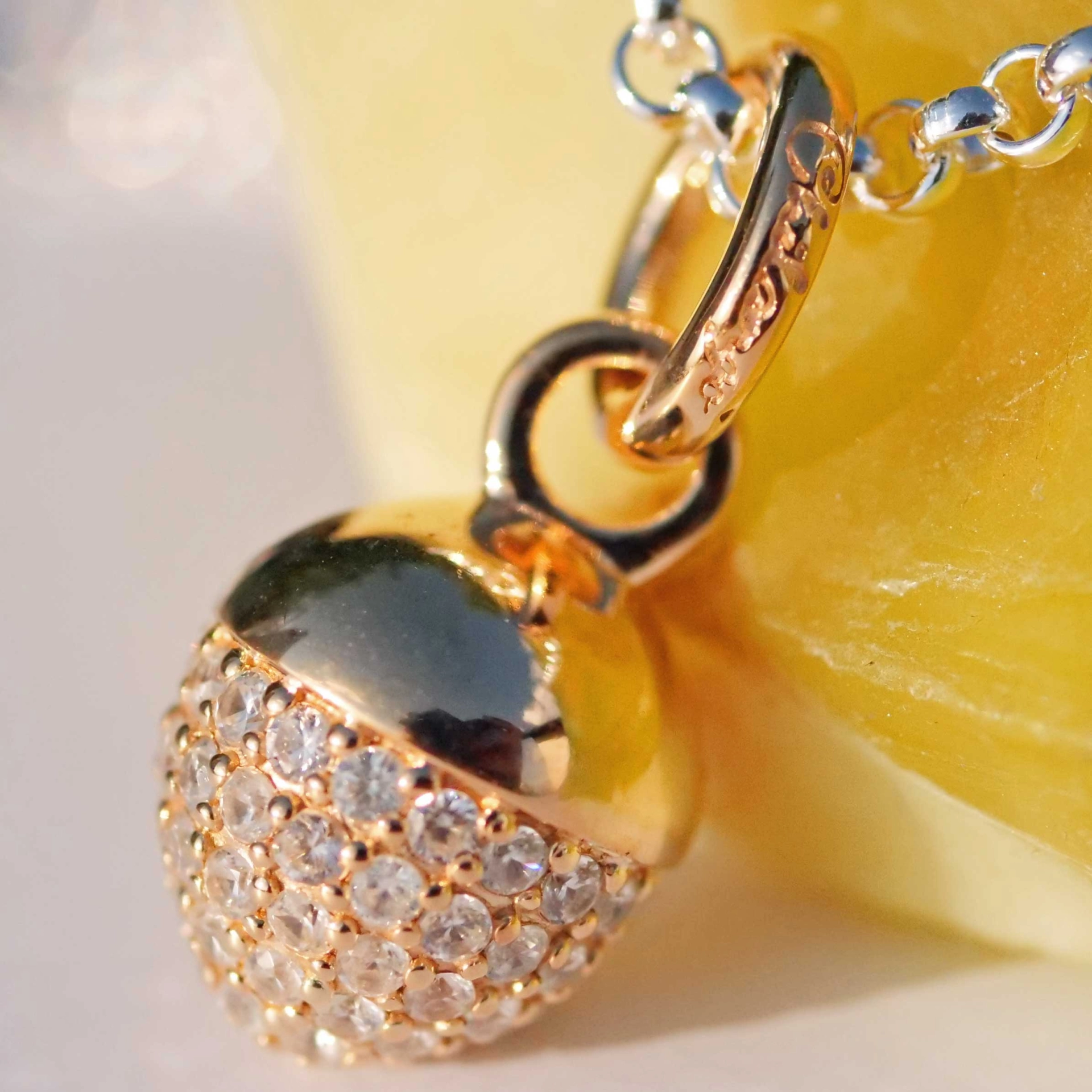 Chilango Pendant Acorn White Topaz 925 Silver designed by Mara Zillgens 18 kt plated