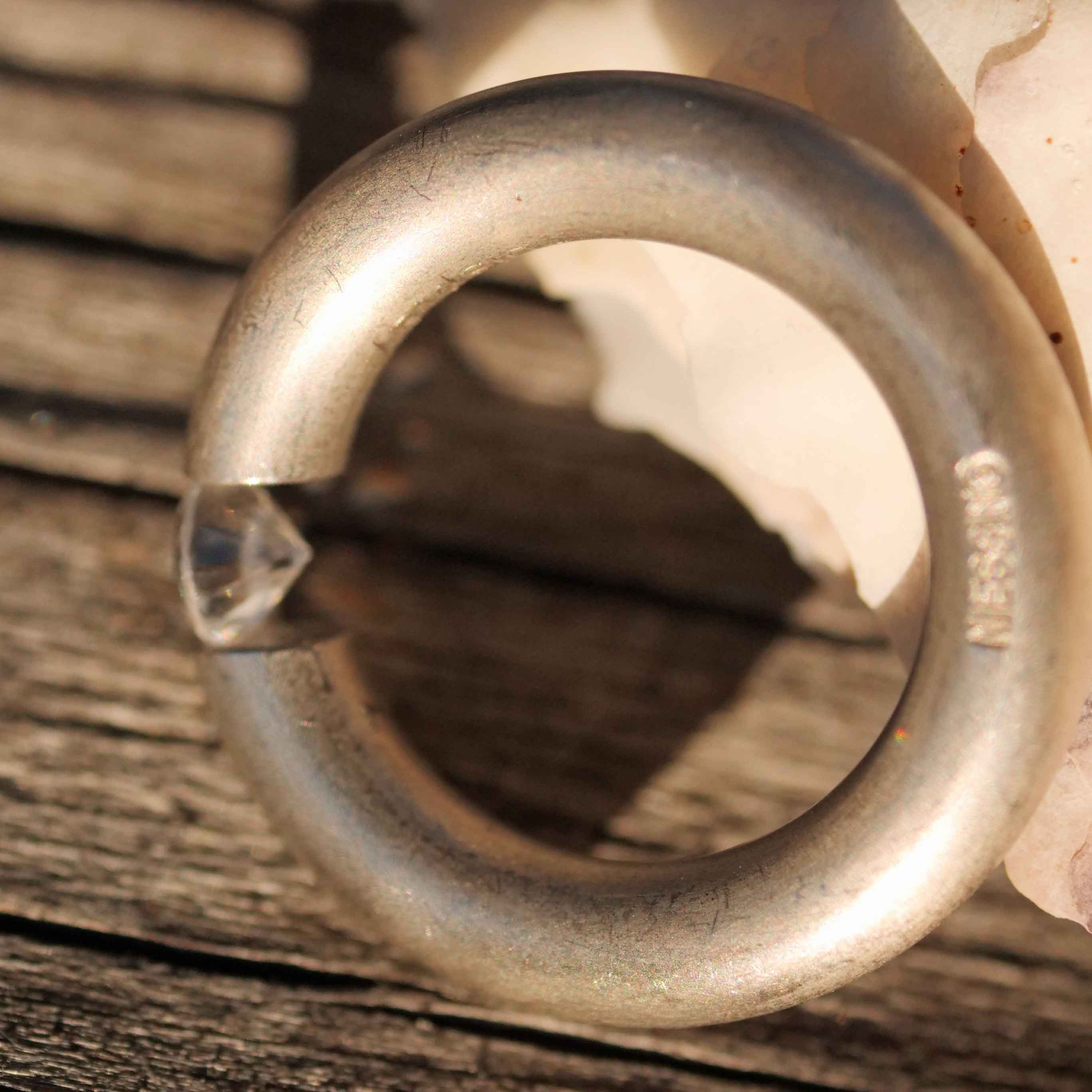Niessing 0.80 carat zirconia round tension ring 925 silver gray matt mint hallmarked as good as new