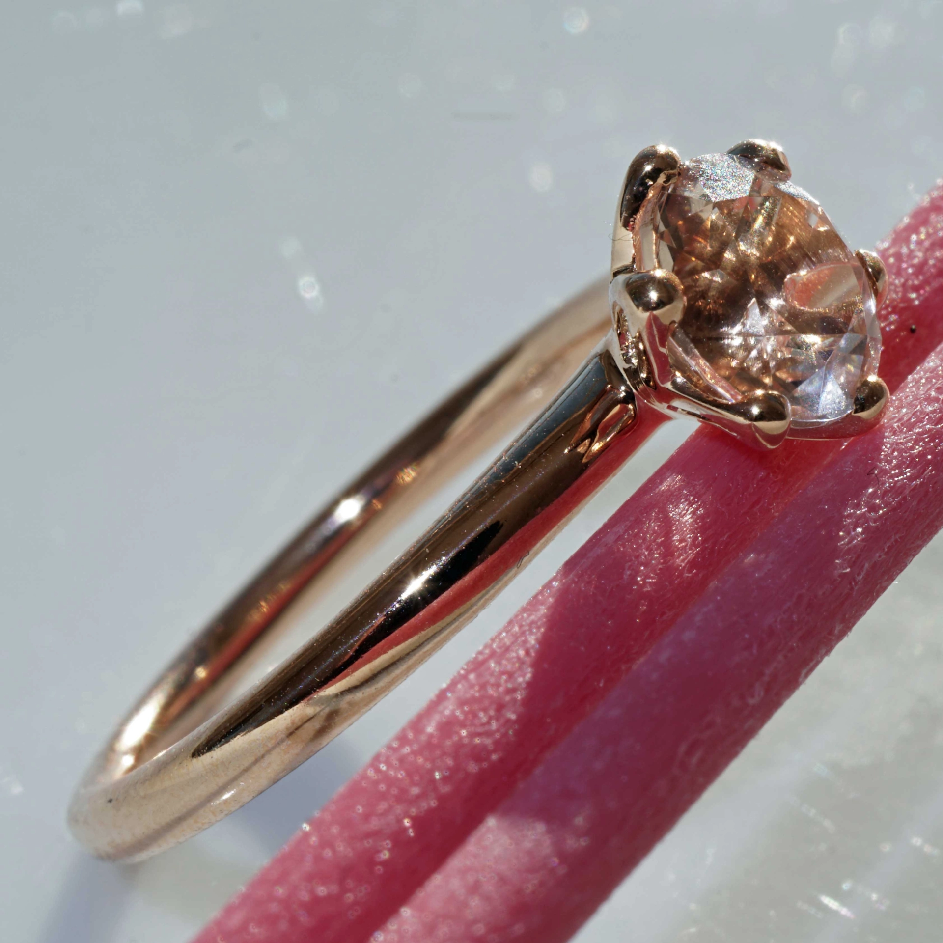 Bestseller Combination Ring made in Valenza...18 kt Rose Gold with Morganit