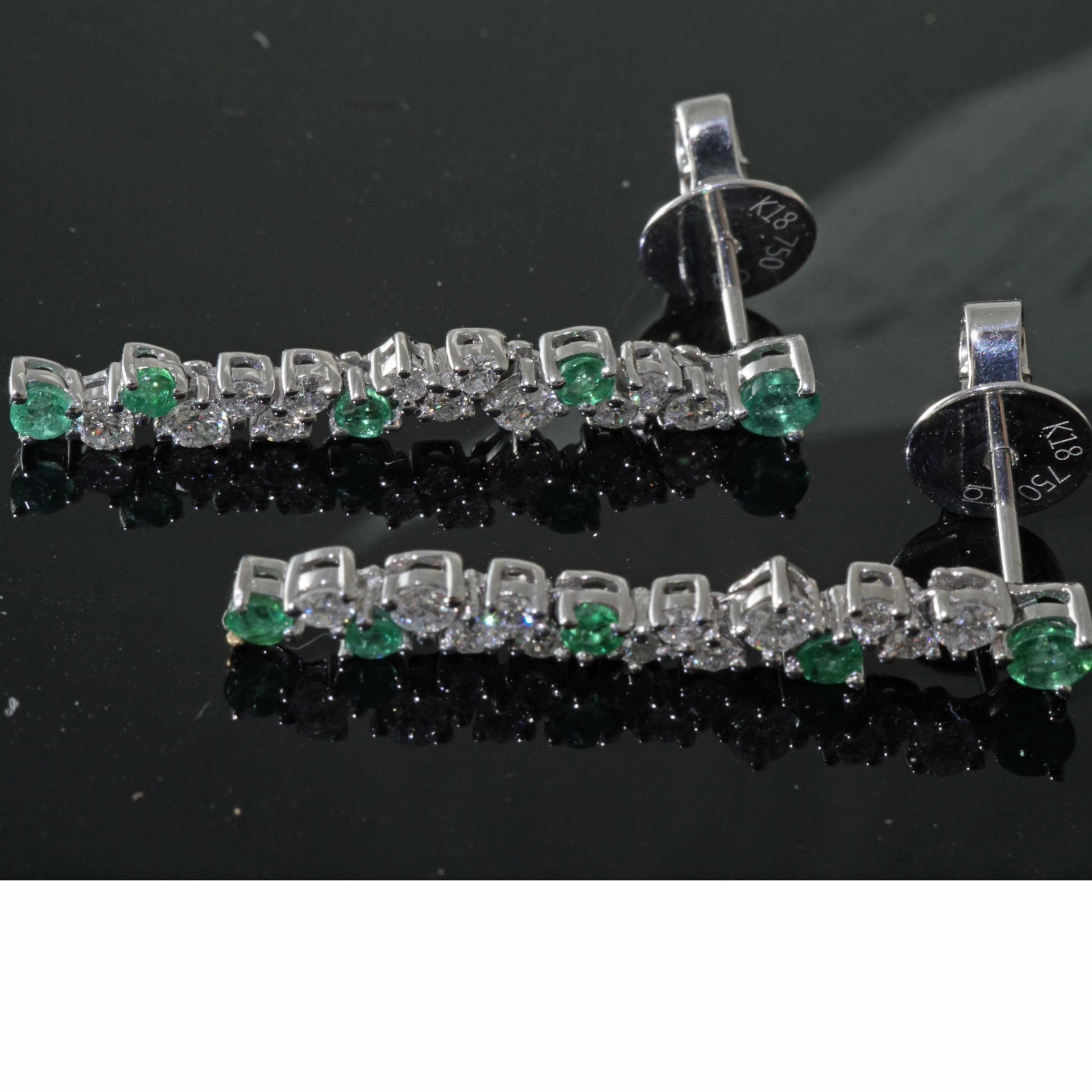 Emerald Brilliant Earrings 18 kt White Gold...for a glorious Appearance