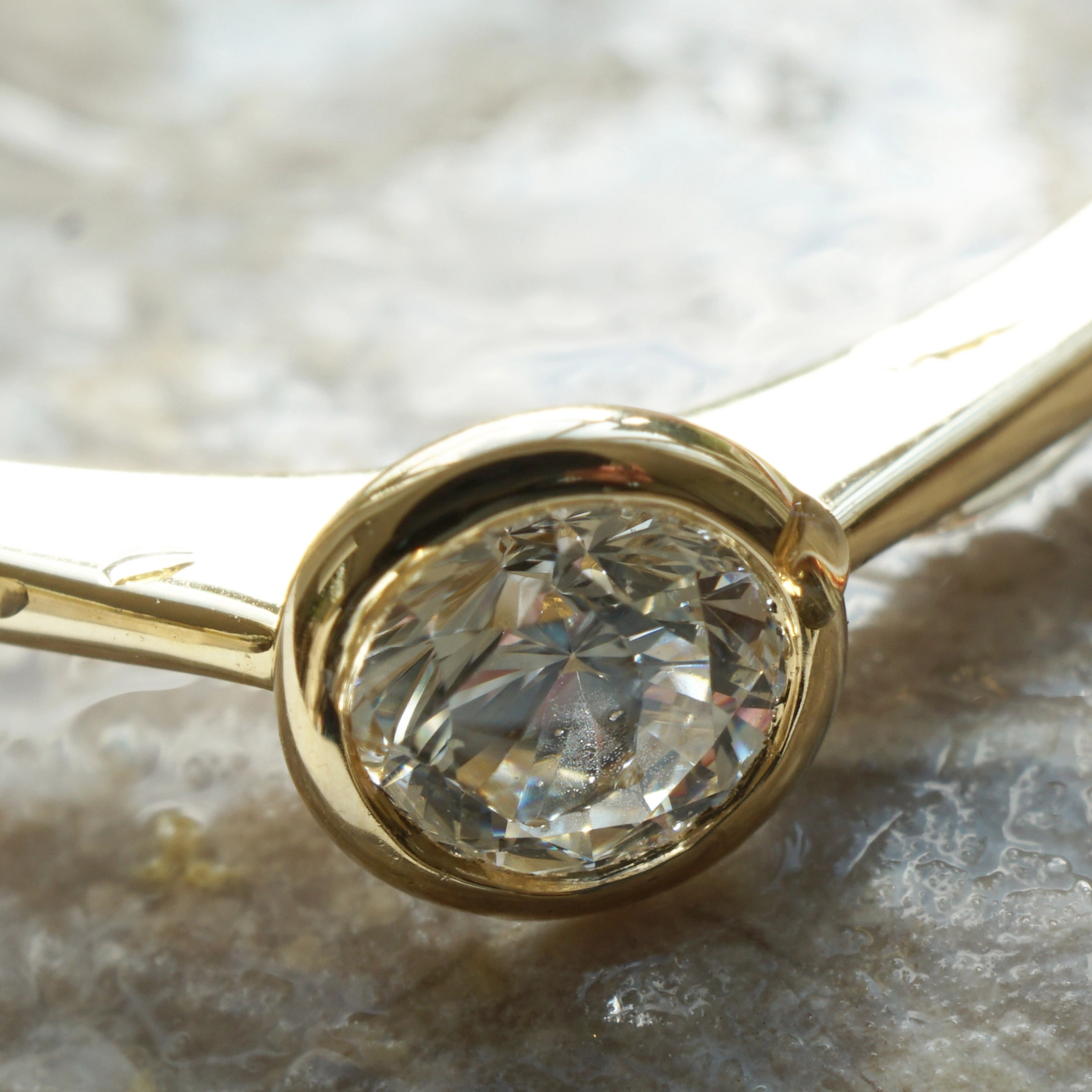 Solitaire Brilliant Ring 0.21 ct TW VVS-VS 750 Yellow Gold 4.7 mm D. Great Brilliance