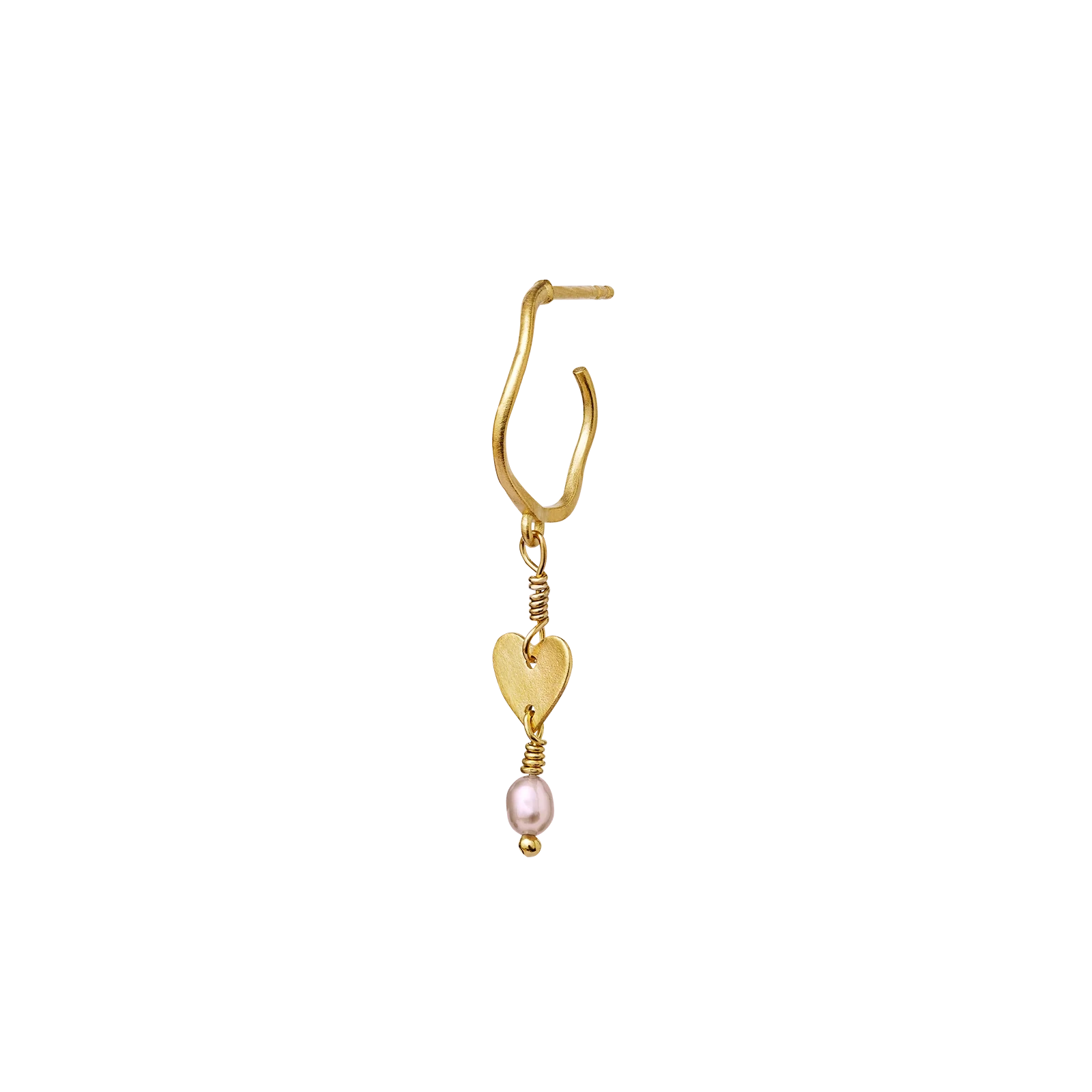 Heart Chakra Earrings designed by Maanesten Silver plated Pearls