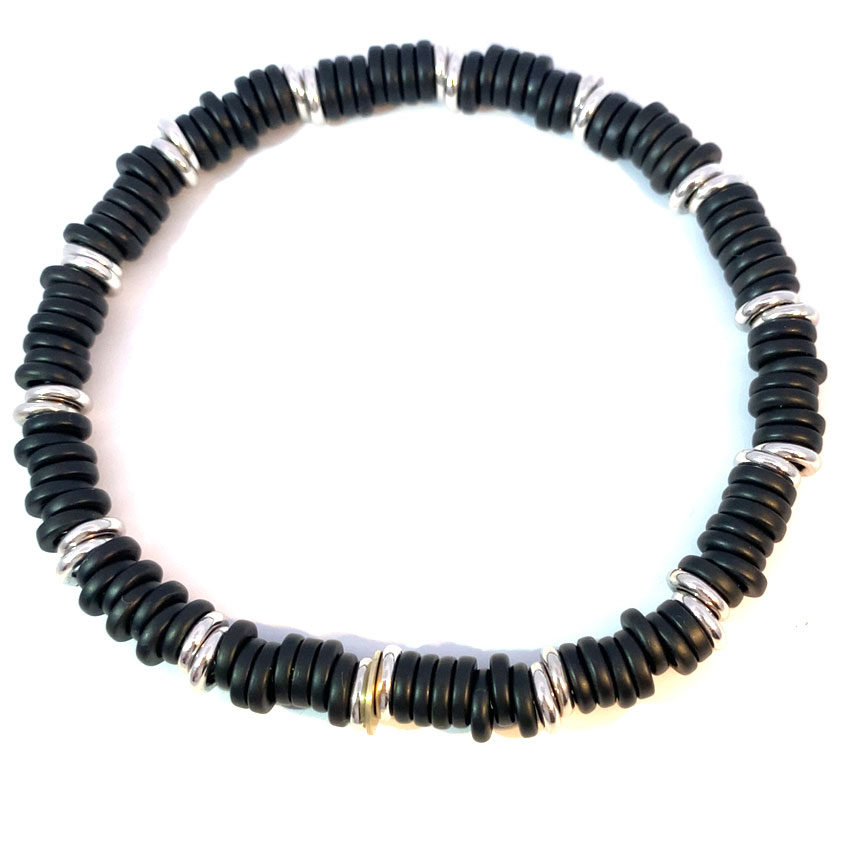 Black Ceramic Bracelet from the popular Loop Kollektion Silhouette Bentner Germany 18 kt Whitegold