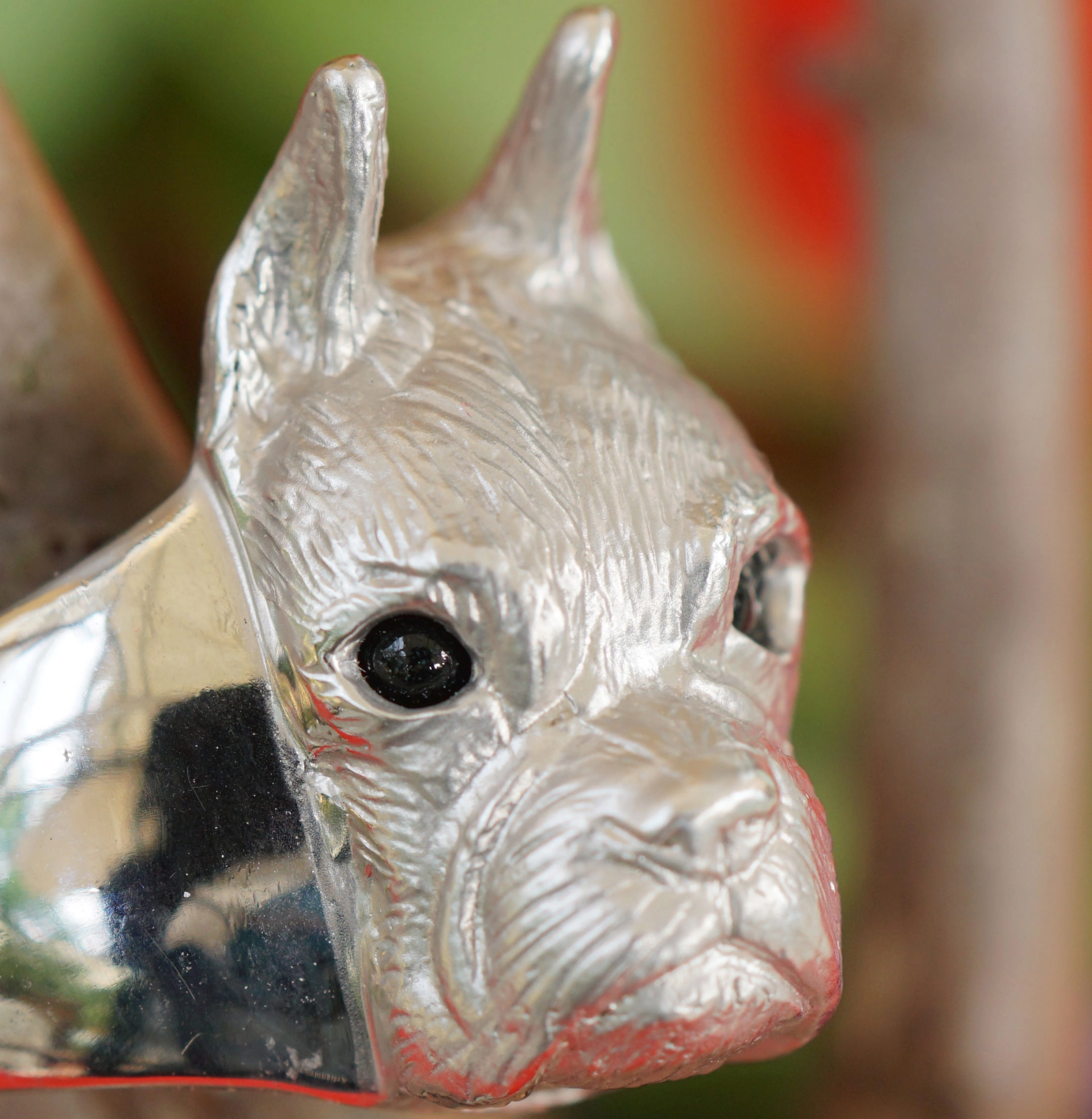 Animal Motif Ring...so cute, a Boxer Dog Head 14 kt White Gold