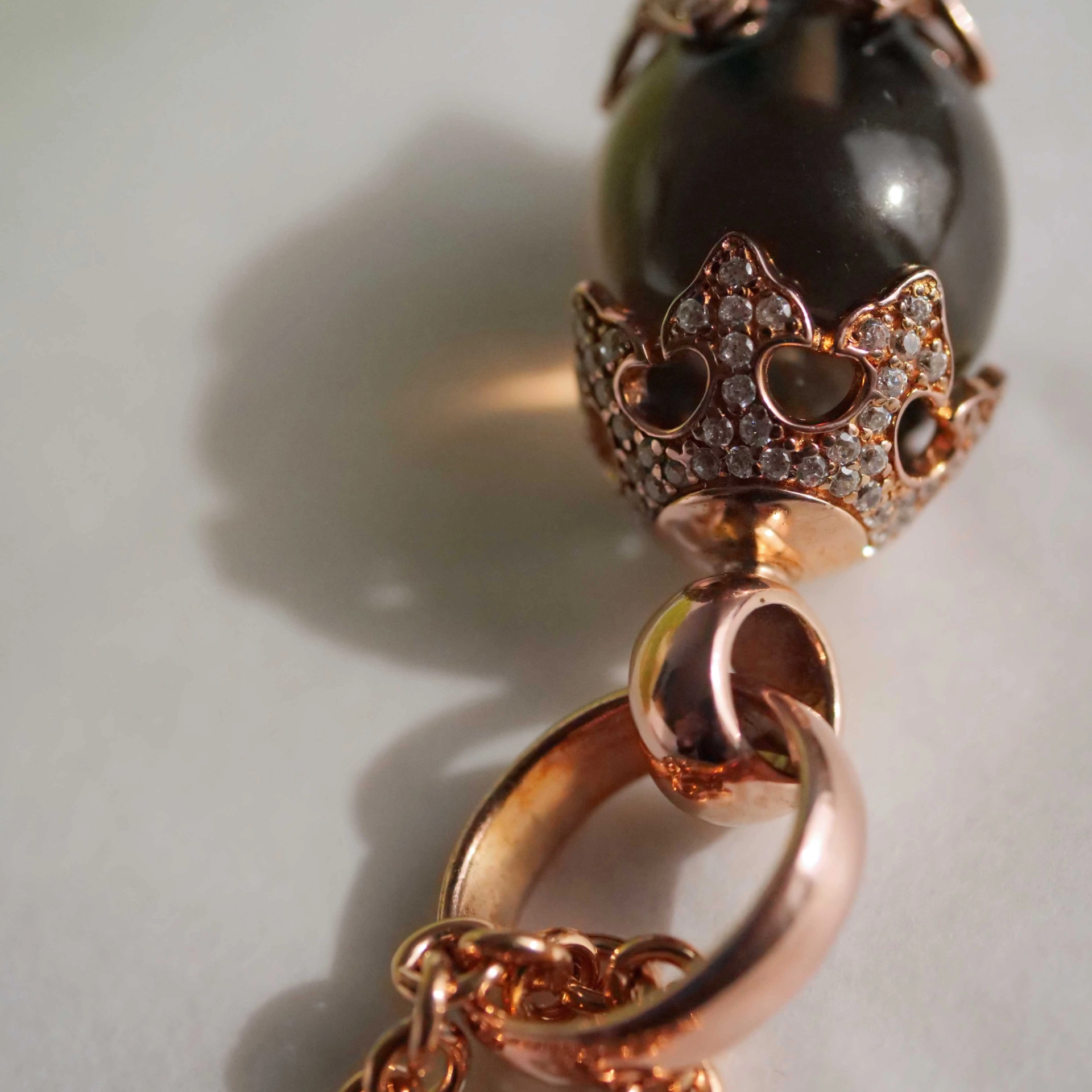 Chilango Pendant Crystal Smokey Quartz Crown Circonia 925 Silver