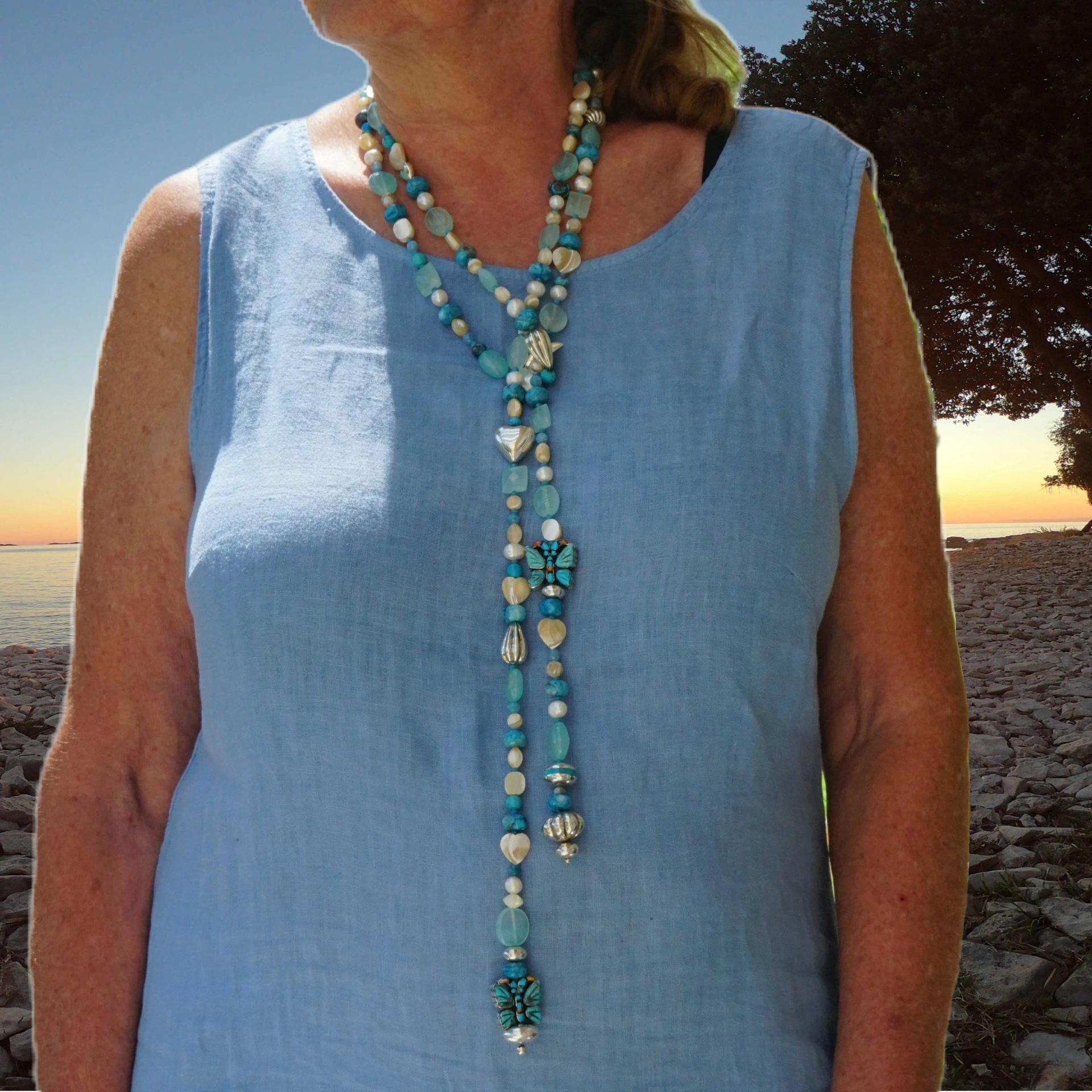 Chilango extra long Jewelry Necklace in 185 cm  Out of Nature Legends...couldn't be more beautiful