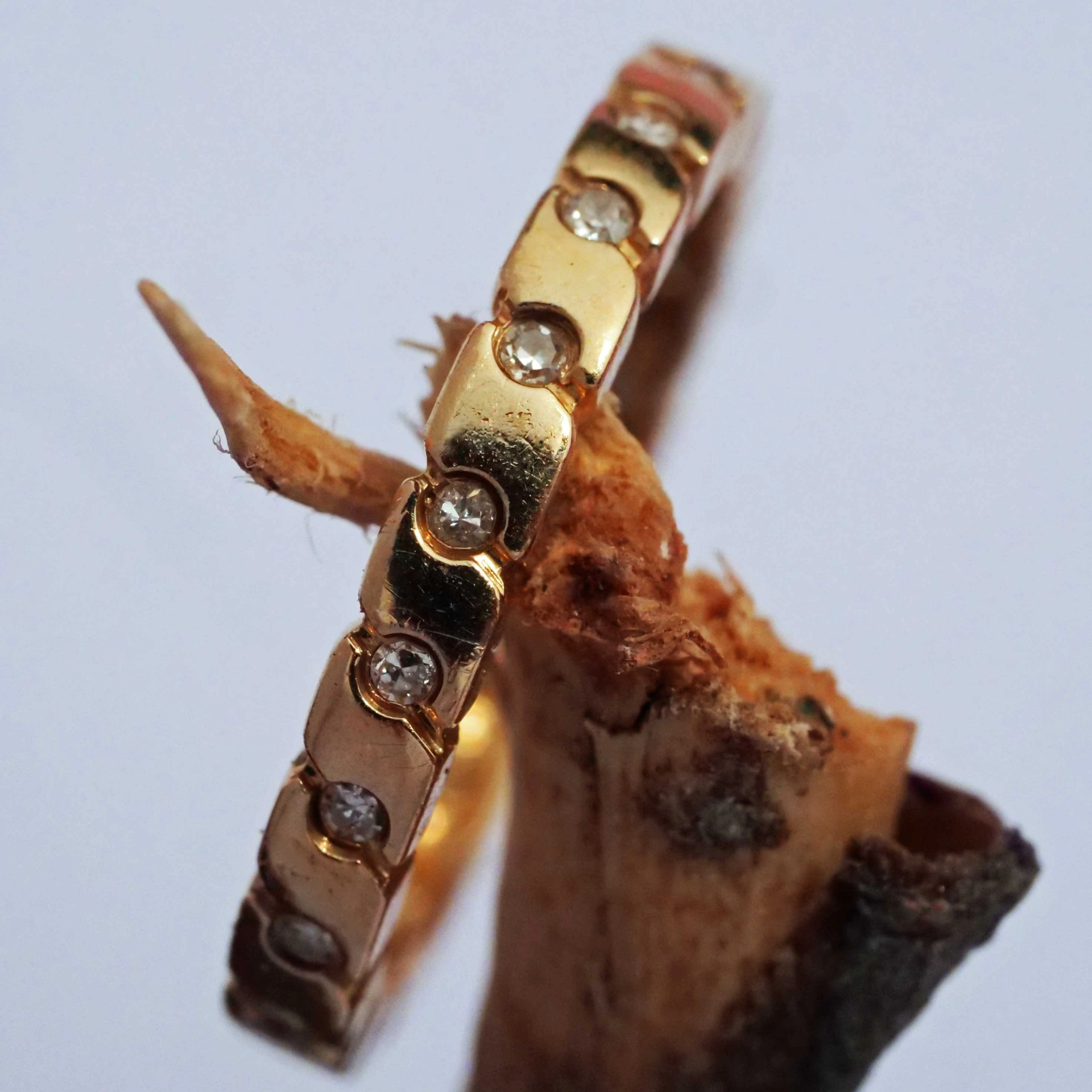 Men´s Eternity Diomond Ring 14 kt Yellow Gold 0.25 ct S-Shape Design