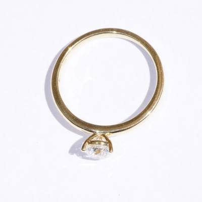 Round full cut brilliant Ring 0.50 ct D (very fine white) / VS2 (very small inclusions) with GIA report 18 kt Gold