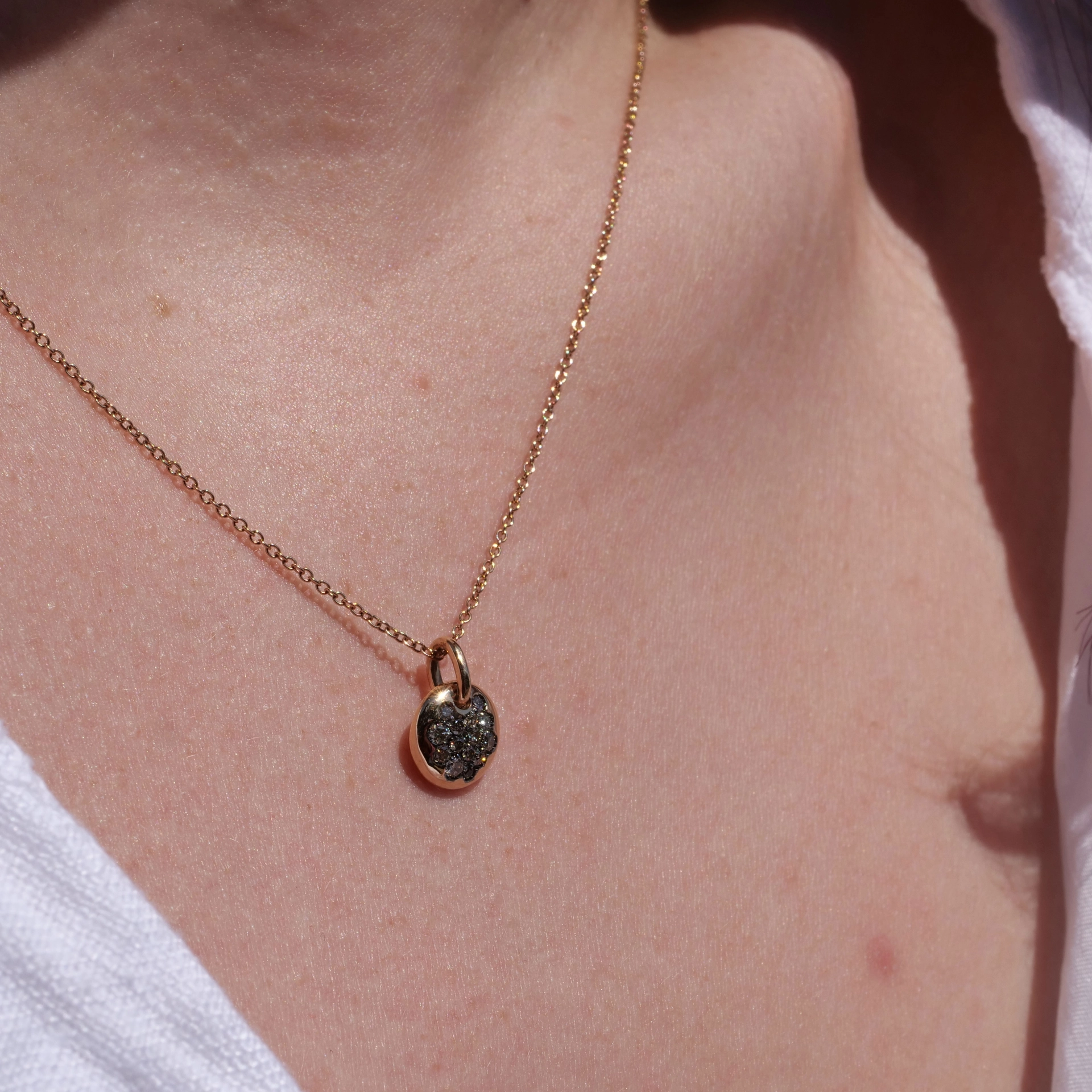 Brillant Anhänger mit Kette 750er Roségold 0.34 ct angefertigt in unserem Traditionsbetrieb