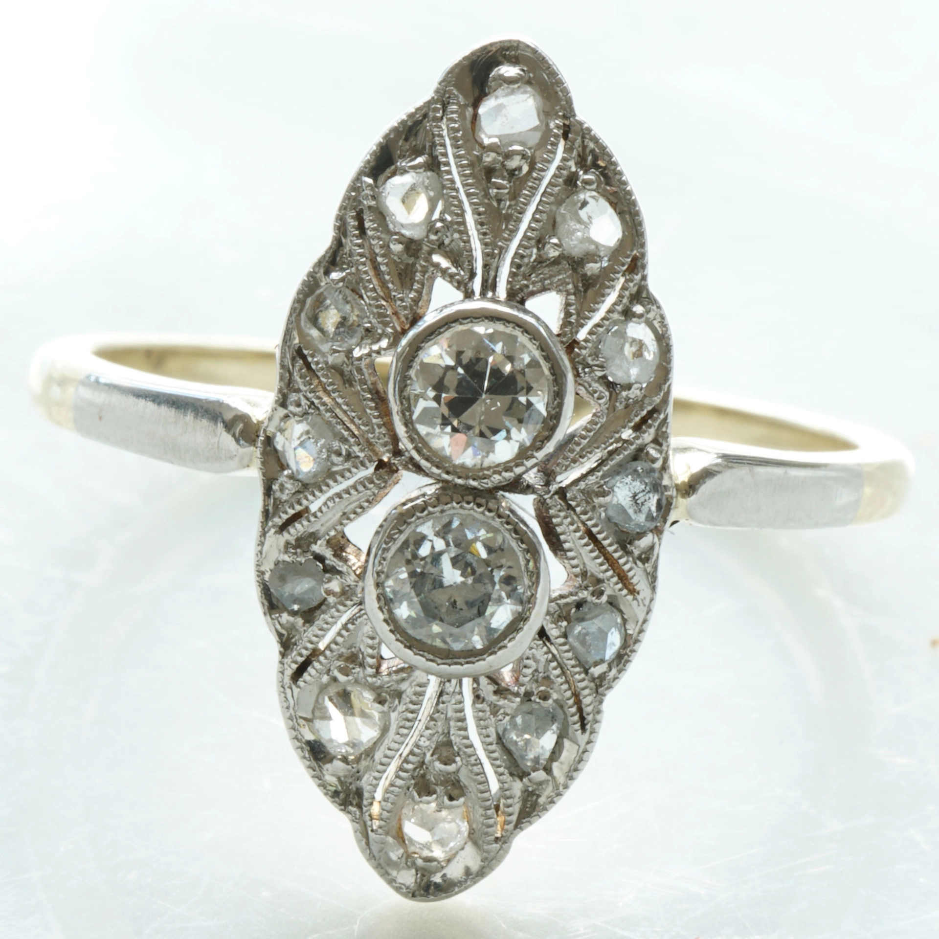 Art Deco Ring 1920-1930...Palladium and Diamonds...so elegant