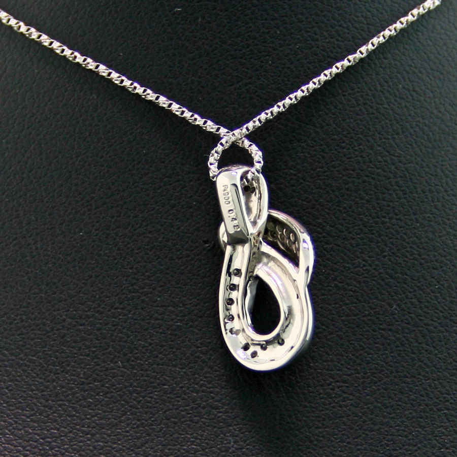 Schwarzer Diamant-Anhänger in 900er-Platin mit Kette in 750er-Gold, 18 kt Weißgold