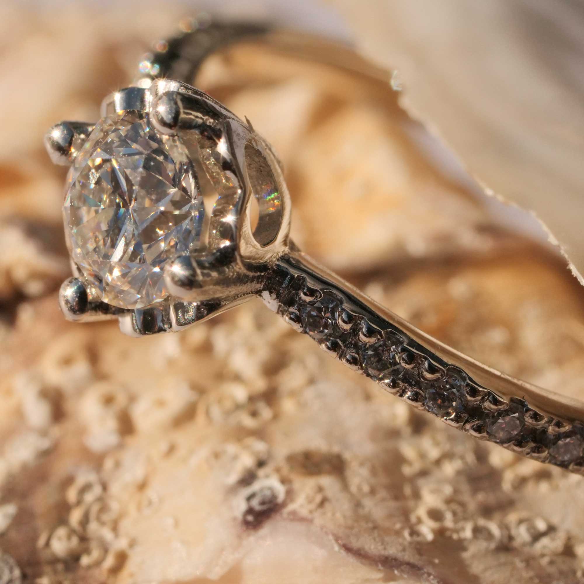 Brilliant Ring 0.59 ct G SI2 SEMI-CARAT by Silhouette Bentner HRD Certificate 950 Platinum