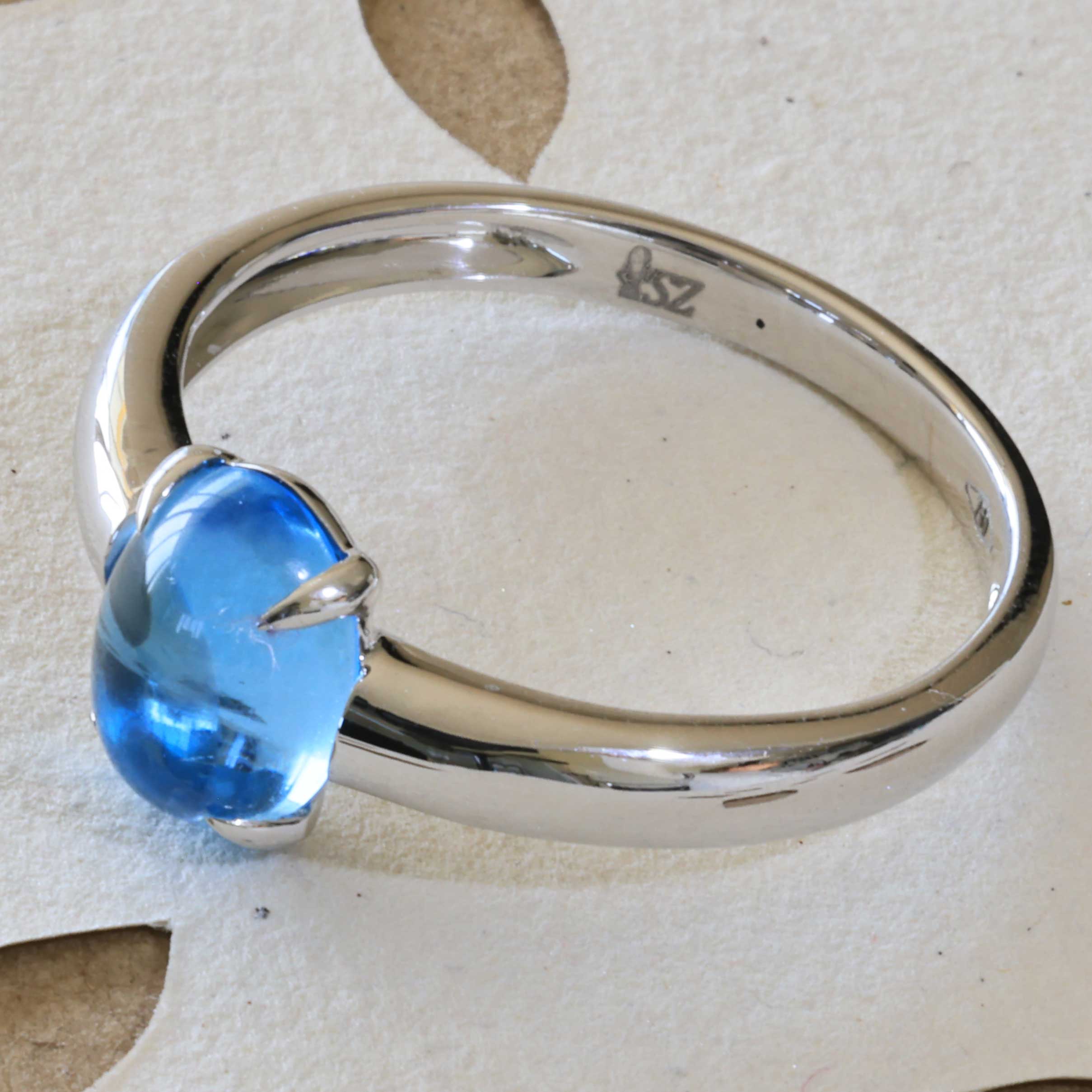 Blue Topaz Ring 750 White Gold Ocean Blue.... sweet Temptation... made in Italy... high-quality