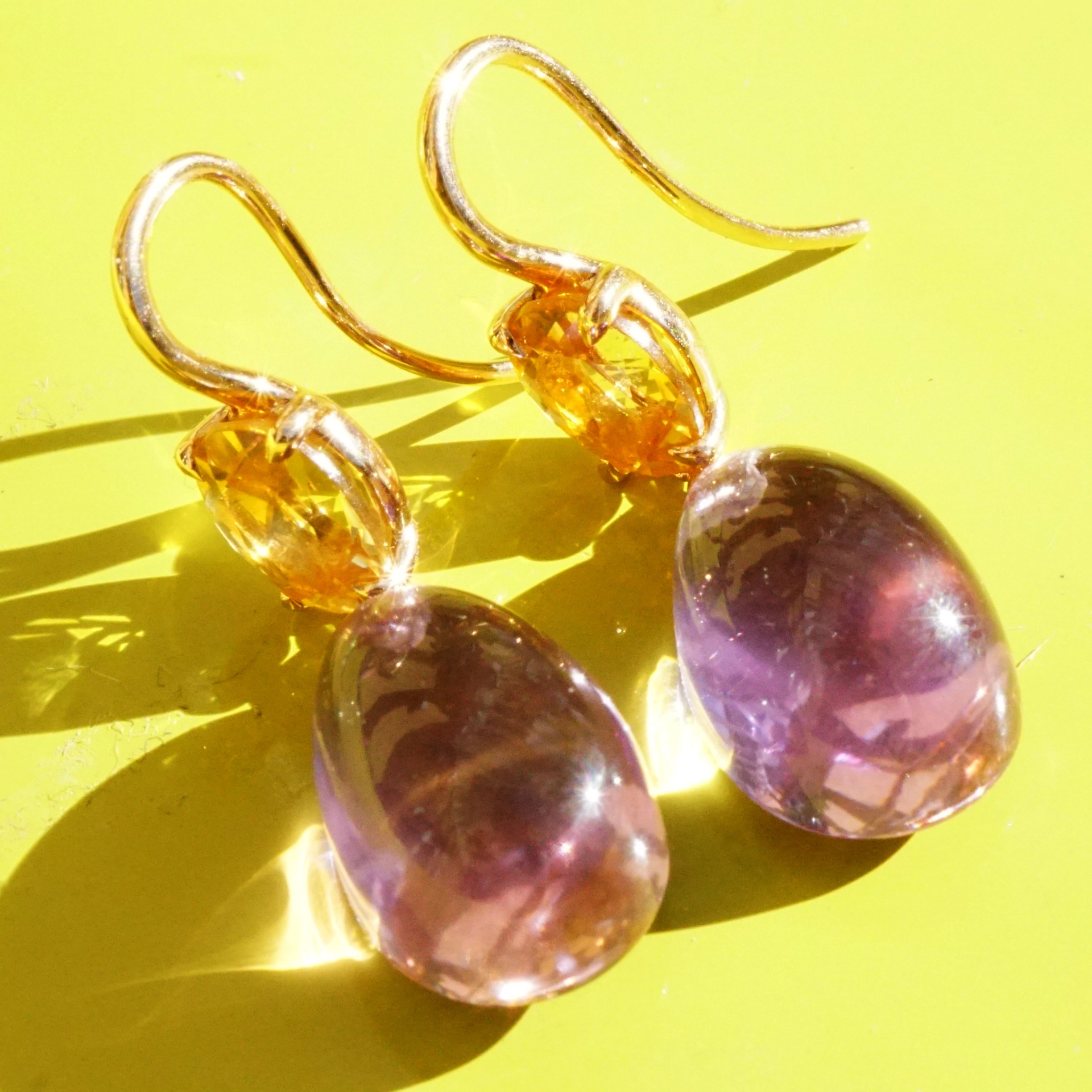 Earrings of high quality made in a traditional Italian goldsmith in Valenza, modern Design