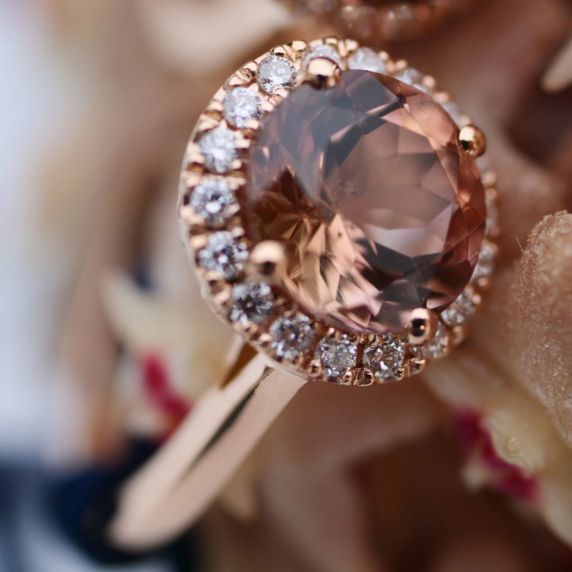 Turmalin Ring 18 kt Rosegold made in Valenza Springcolors