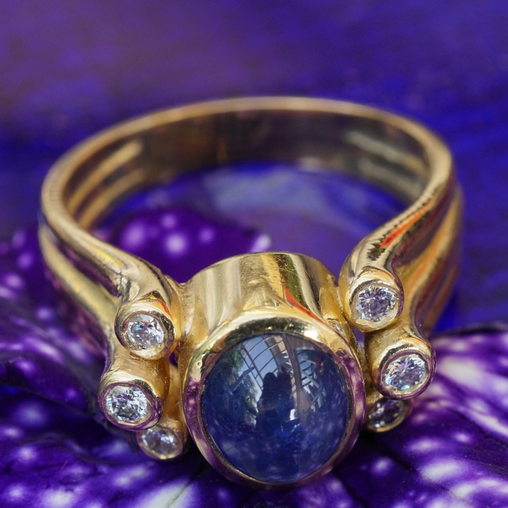 Brillant Saphir Ring 0.18 ct W SI 750er Gold aus Nachlassverwertung