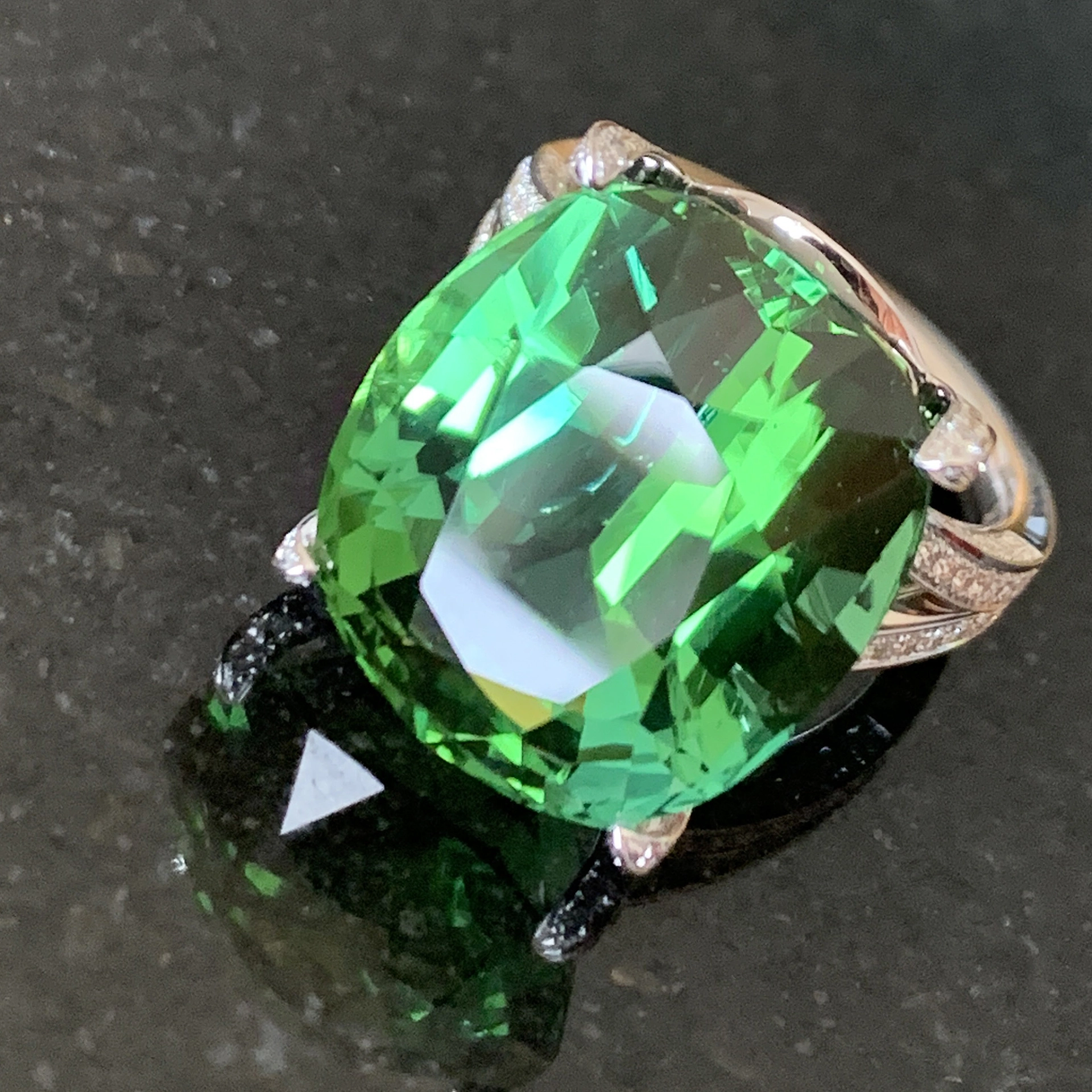 Turmalin Brillant Ring 23 ct 1.10 ct 750er Weissgold Afghanistan unbehandelt..ein Held Deiner Träume