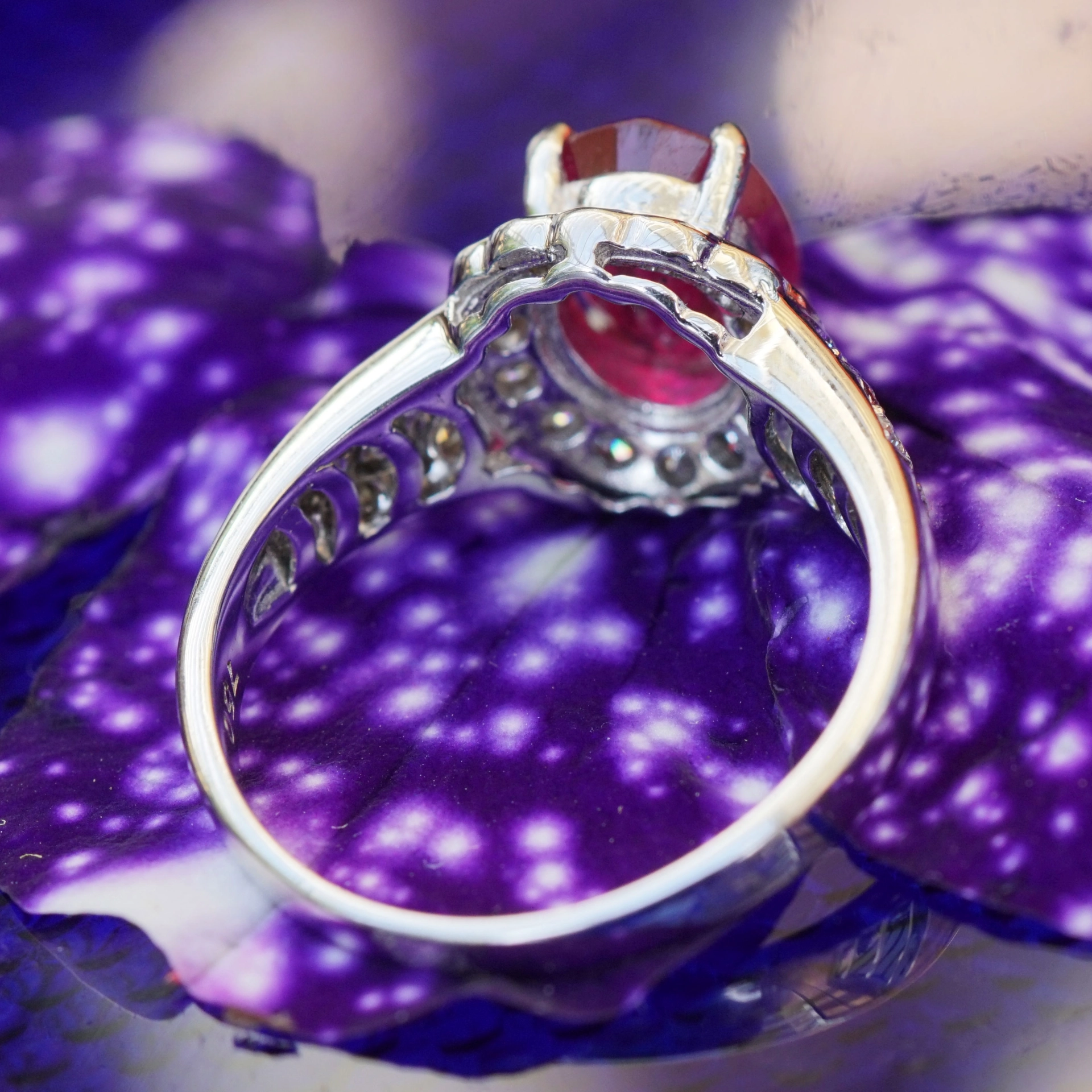 Elegant Ruby Brilliant Ring 18 kt White Gold....What a great Present
