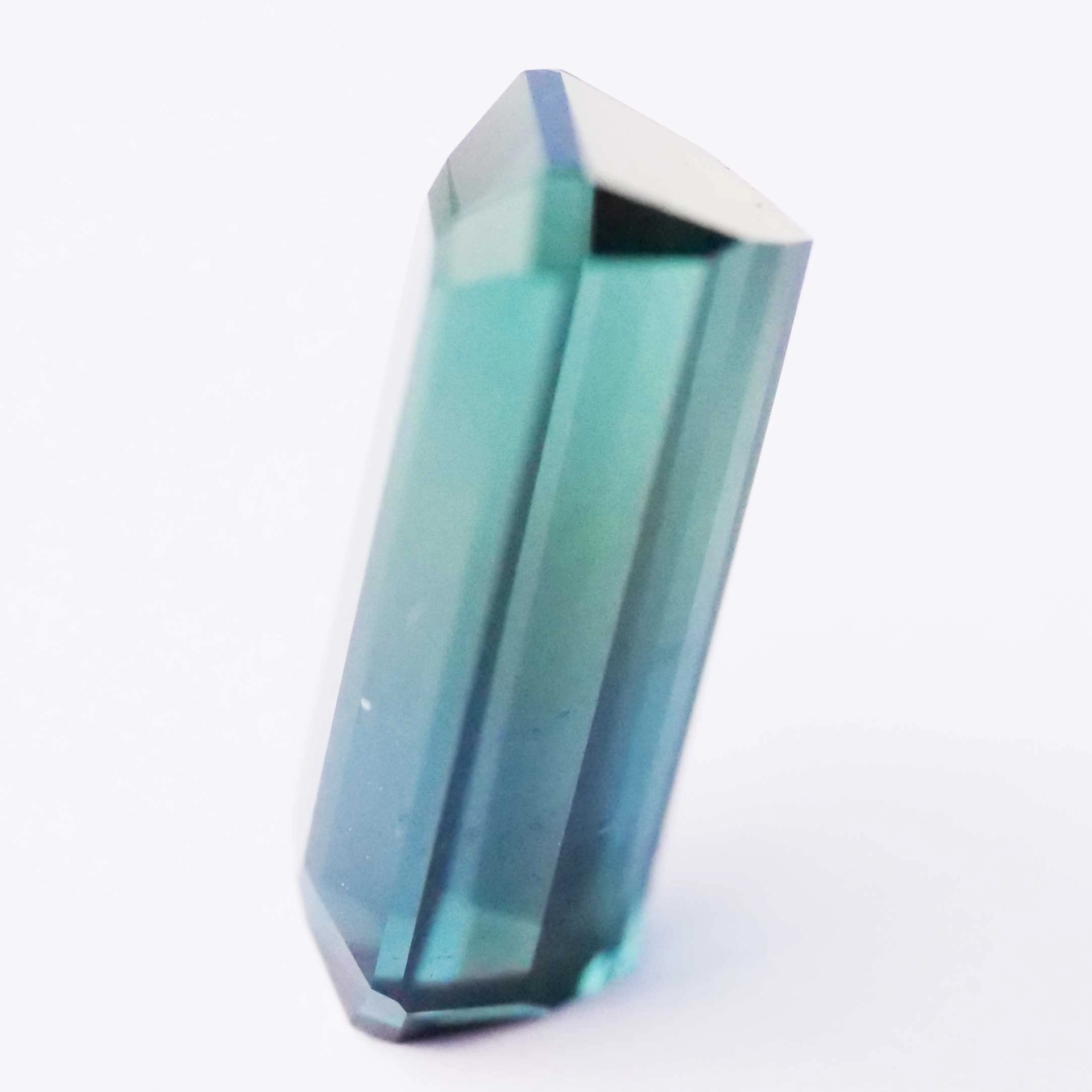 Tourmaline Emerald Pendant from Afghanistan 5.30 ct bicolor petrol blue green