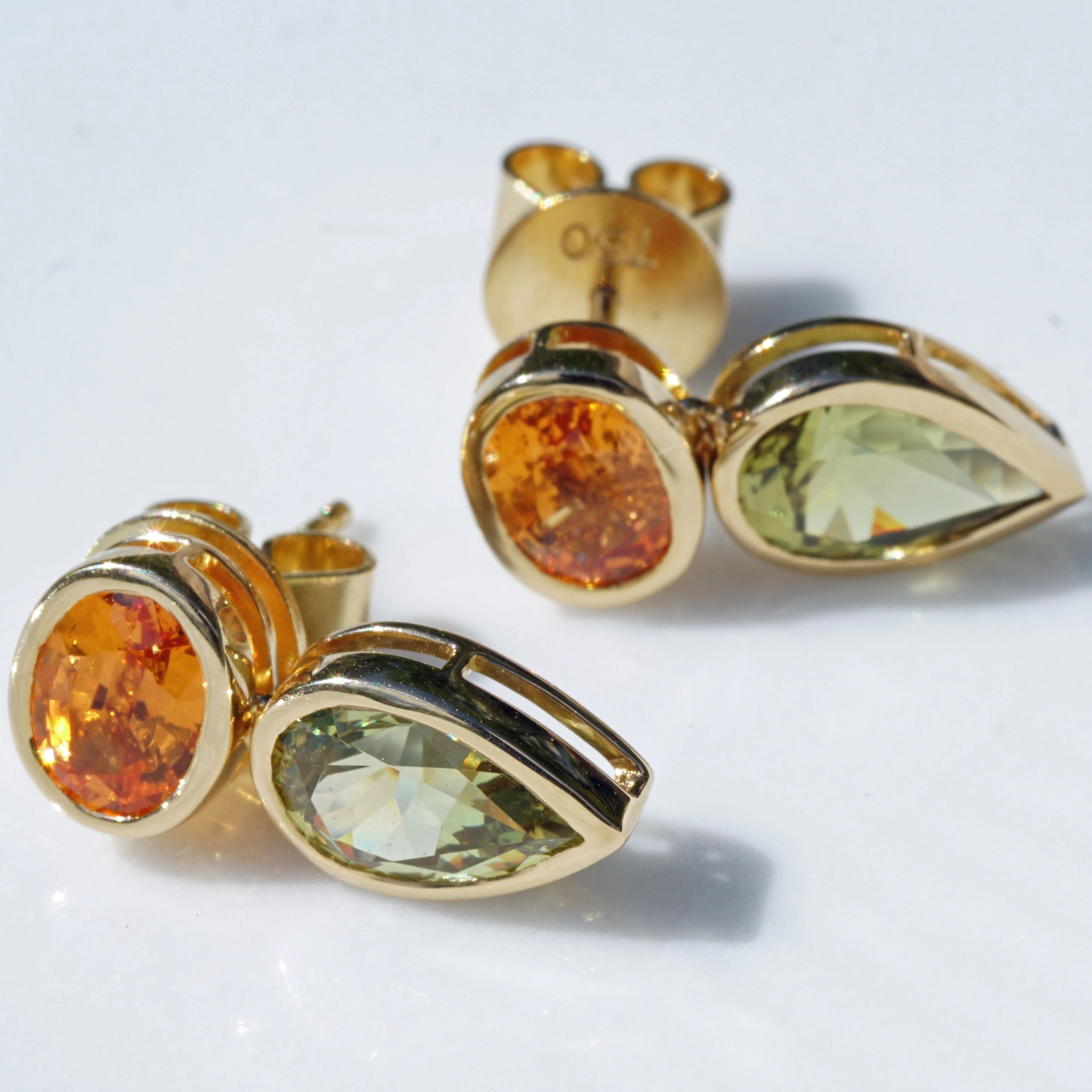 Exotic colors....Mandarin Garnets from Nigeria and Andradite Grossular Garnets  from Mali..