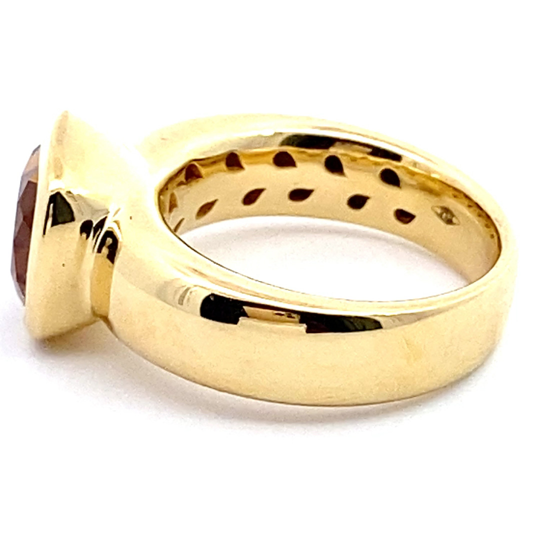 Citrin Ring 750 Yellow Gold Valenza..... bella Italia.... small Cardinal Ring... so trendy 