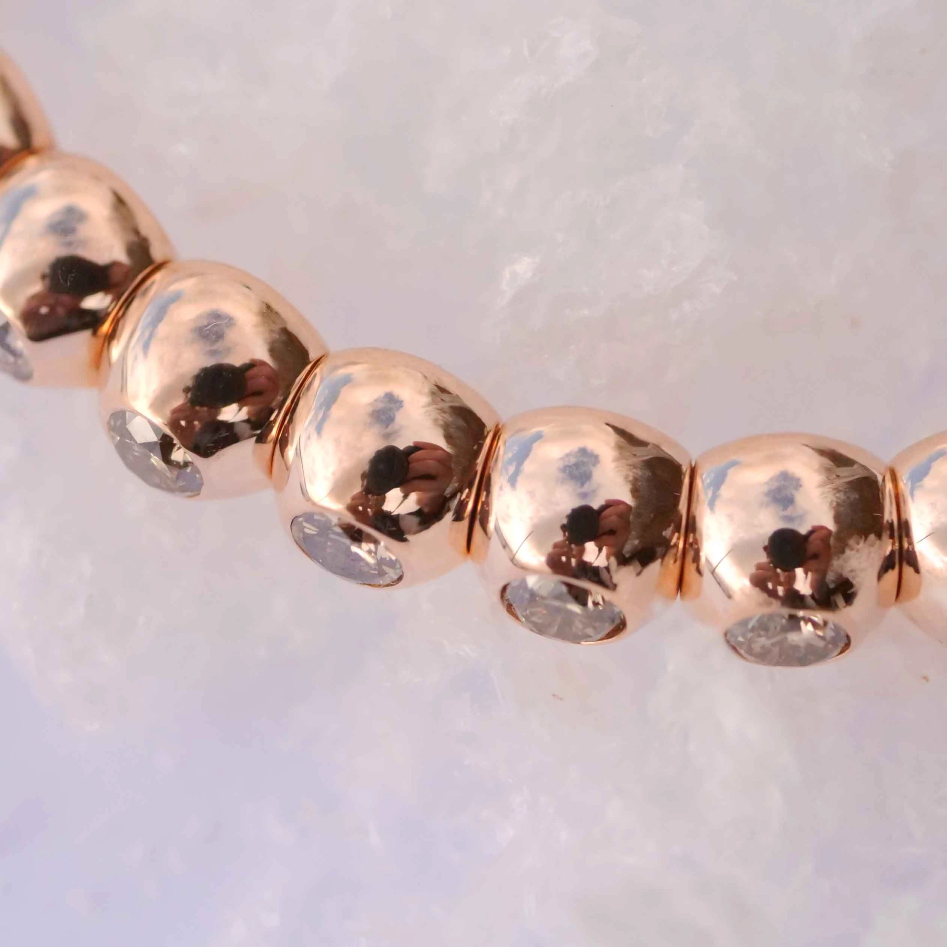 Flexi Brilliant Bracelet from Silhouette Jewelry Balloon 6.48 ct Brown SI 750 Rosegold