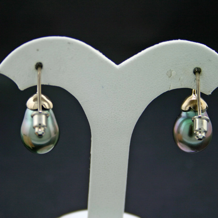 Tahiti-Zuchtperl-Ohrhänger, 585/-Weißgold