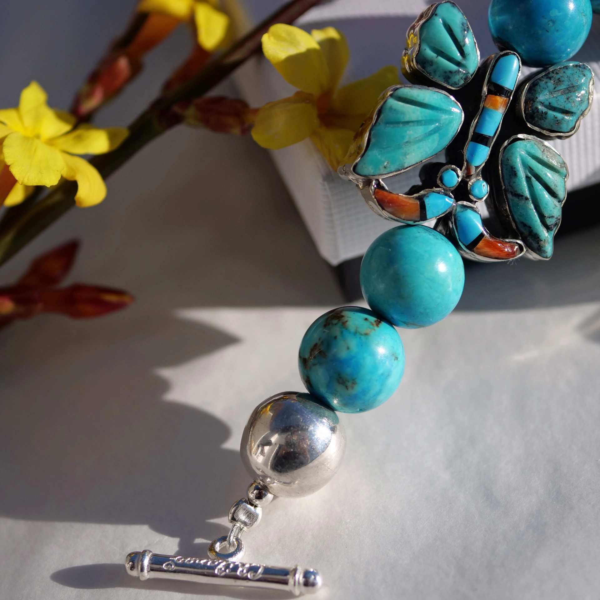 Chilango Bracelet..Papillion...Butterfly Mosaic with Turquise and Jasper...so cute