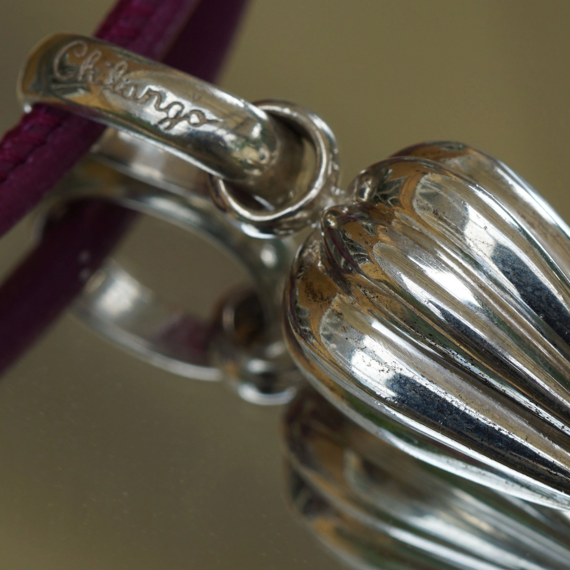 Chilango Anhänger Stopper 925er Silber 53 x 16,5 mm Lotusblume gross