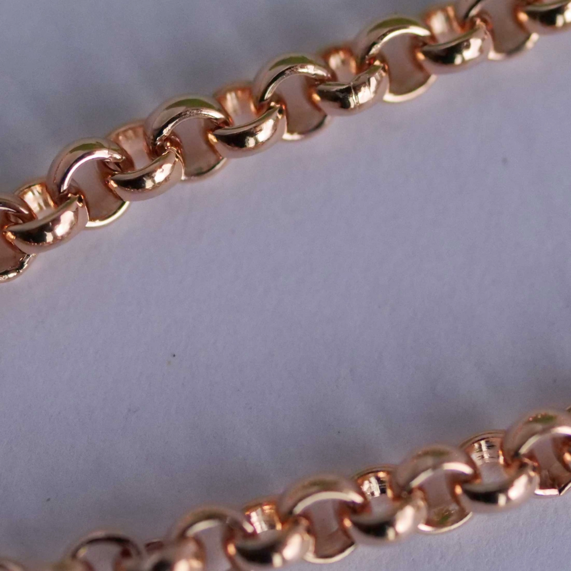 Chilango Necklace in 85 cm fine Luxury 925 Silver 18 kt rosegold plated 3 mm