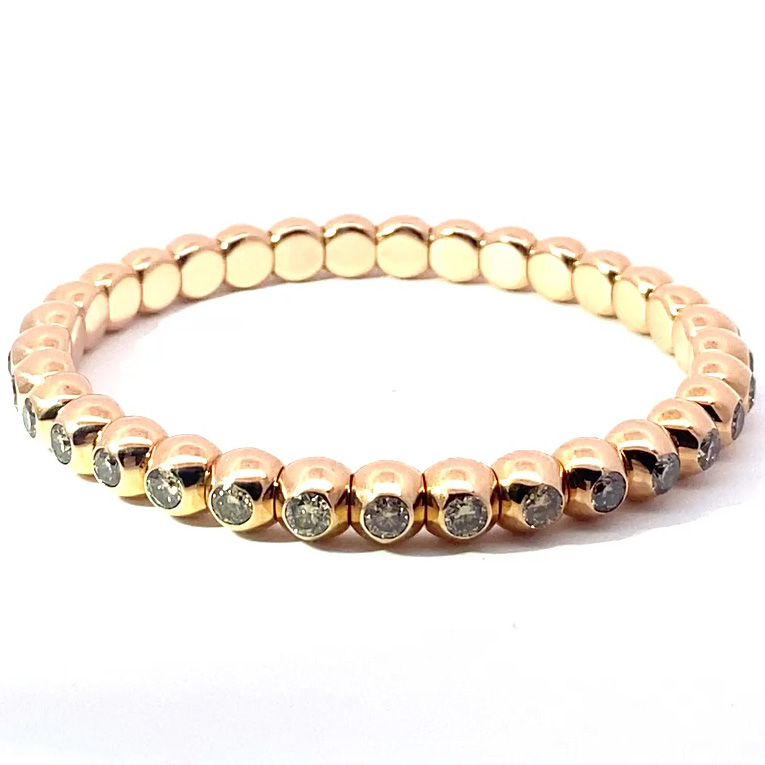 Flexi Brilliant Bracelet from Silhouette Jewelry Balloon 6.48 ct Brown SI 750 Rosegold